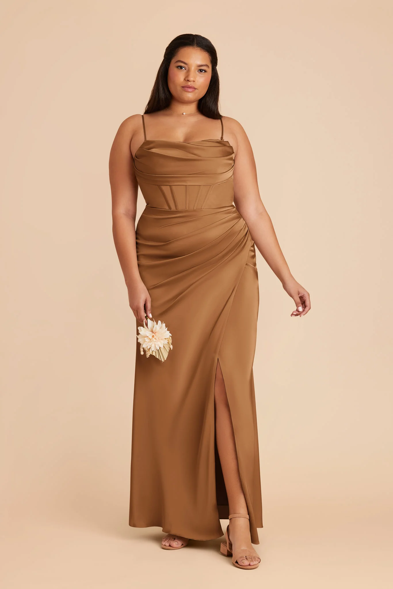Carrie Matte Satin Dress - Copper - Image 7