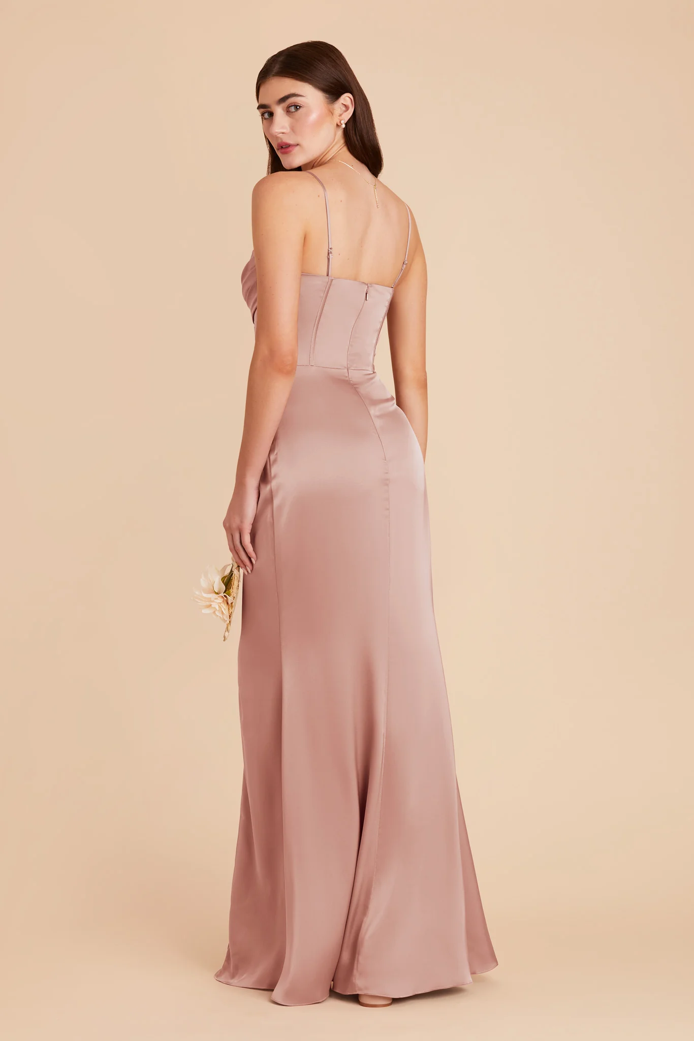 Carrie Matte Satin Dress - English Rose - Image 6