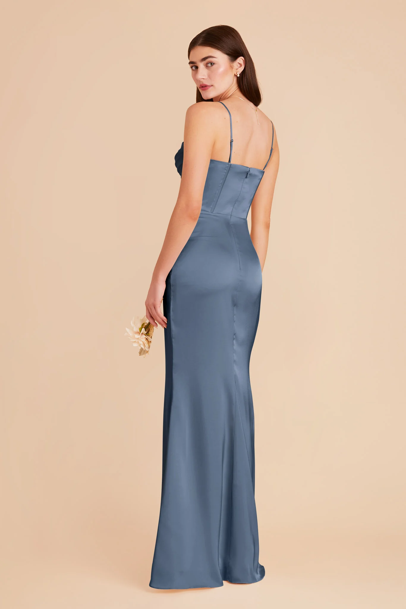 Carrie Matte Satin Dress - French Blue - Image 6