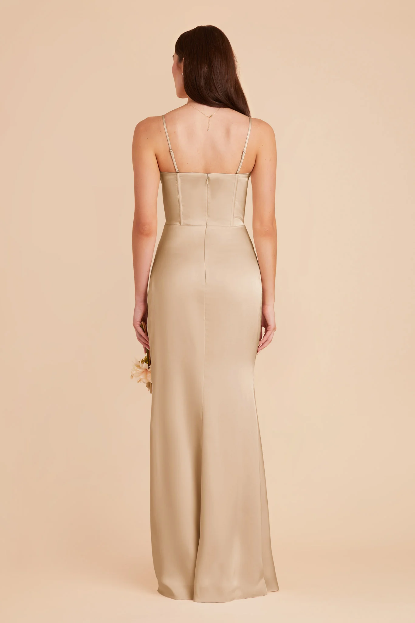 Carrie Matte Satin Dress - Gold - Image 7