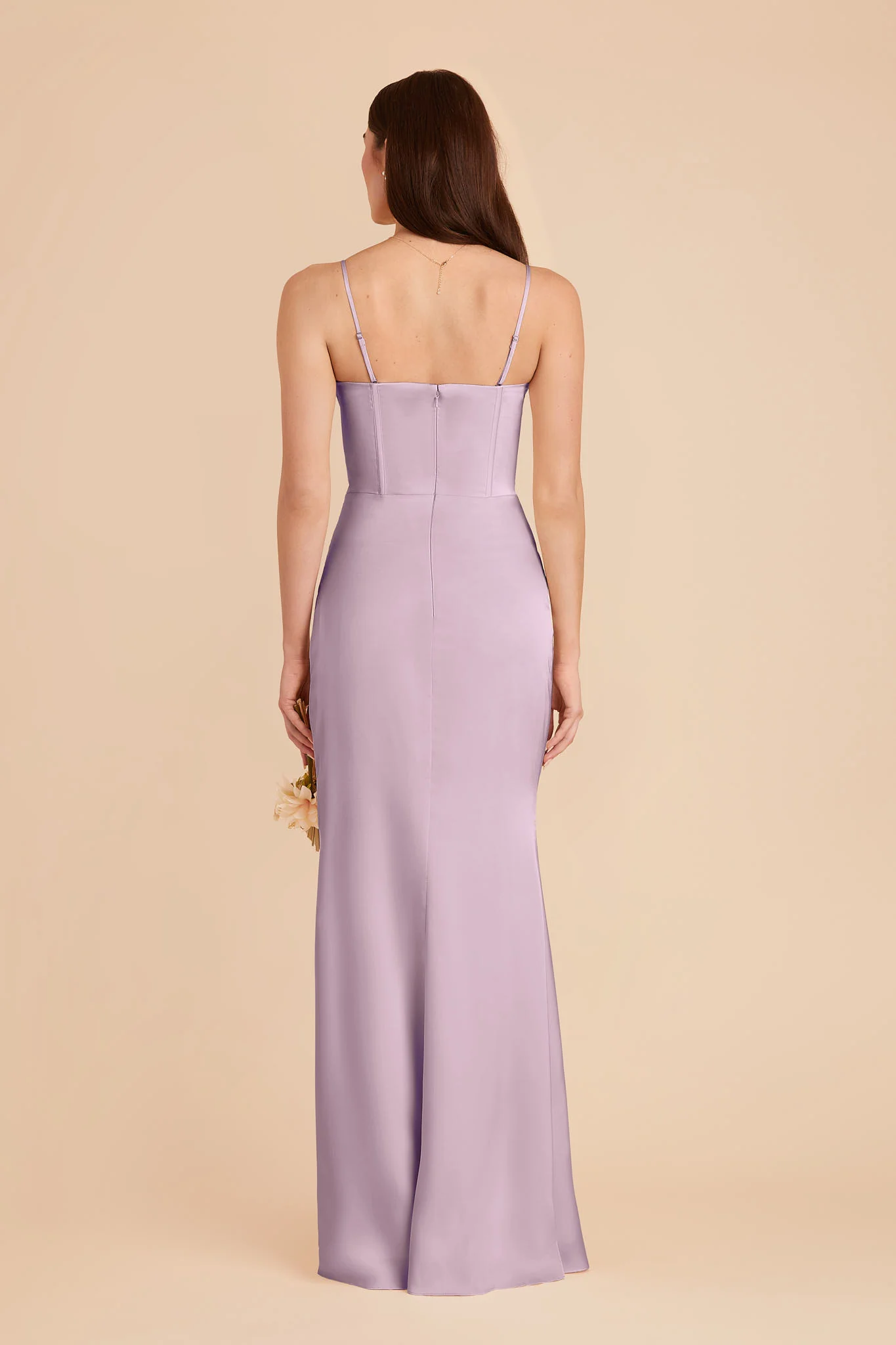 Carrie Matte Satin Dress - Lavender - Image 4