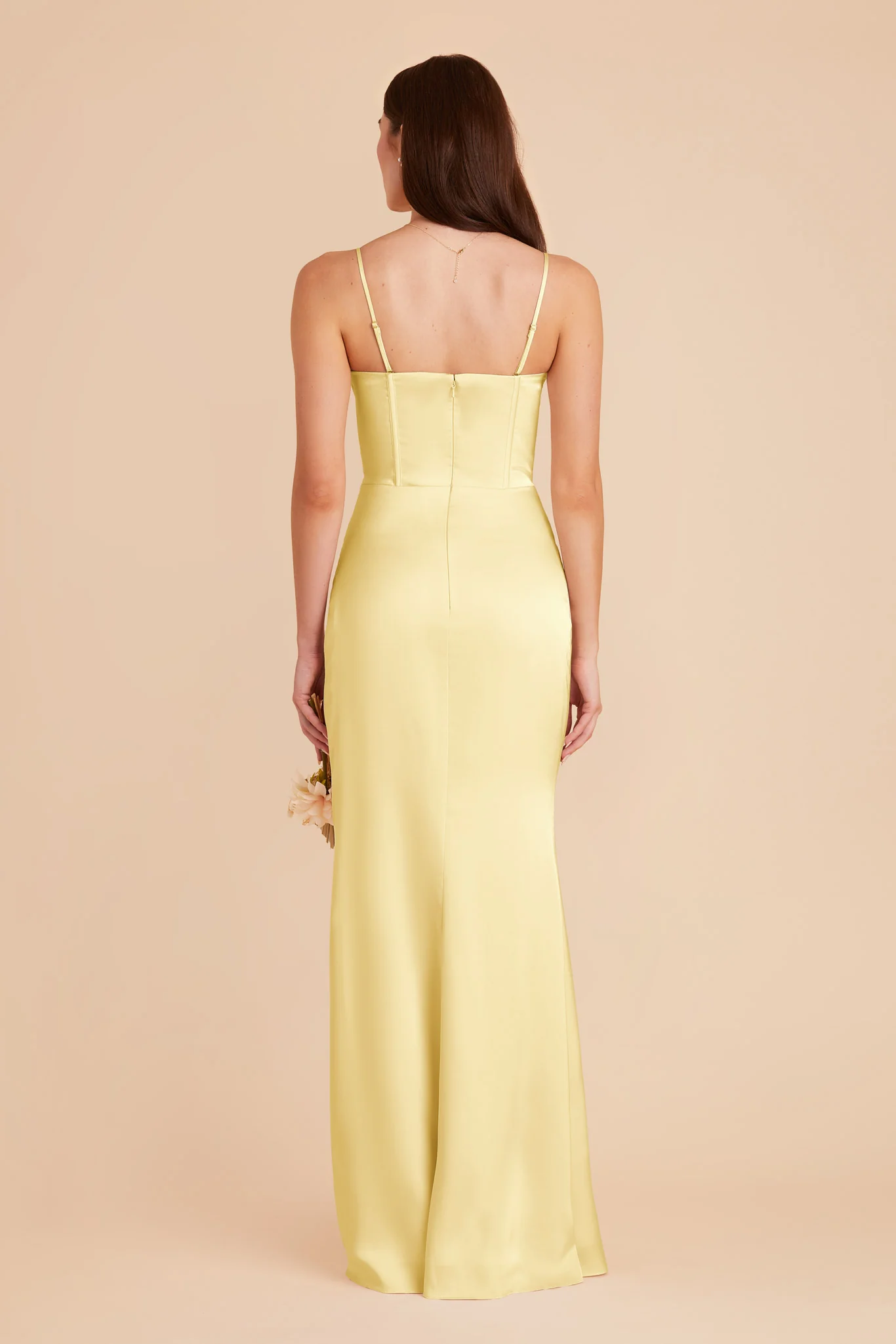Carrie Matte Satin Dress - Lemon Sorbet - Image 6