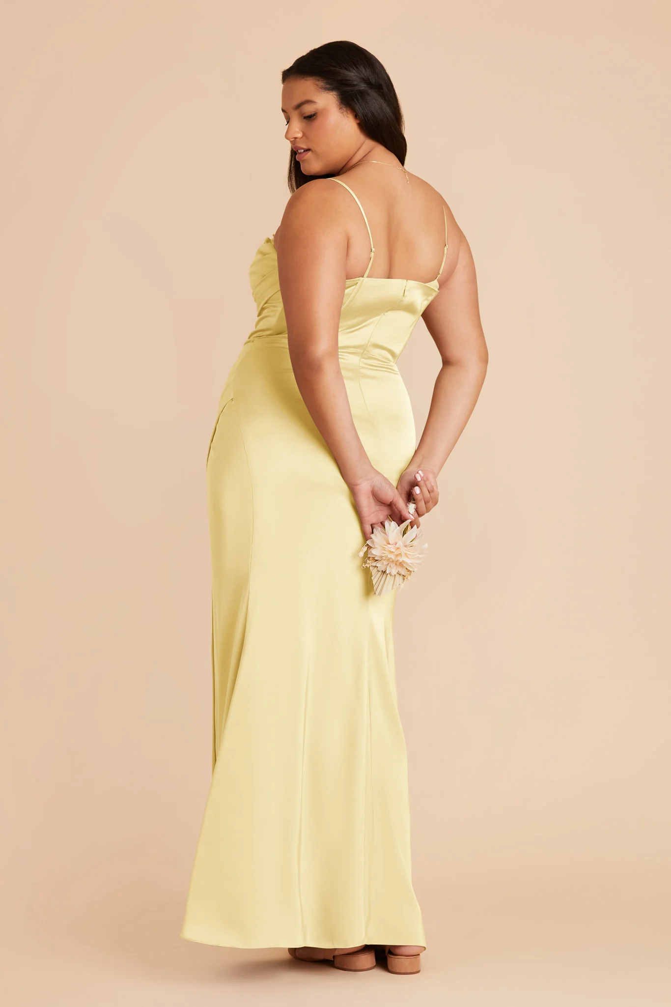 Carrie Matte Satin Dress - Lemon Sorbet - Image 9