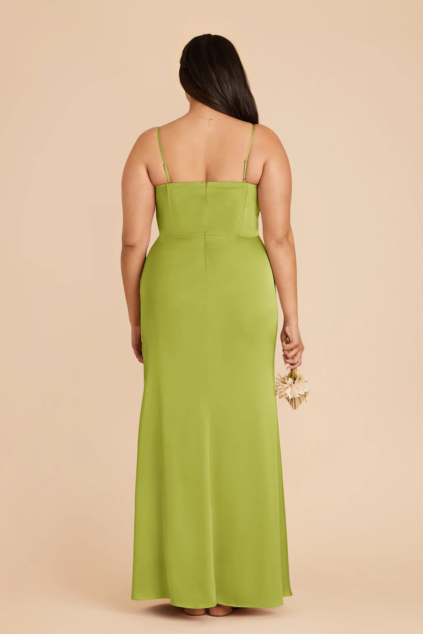 Carrie Matte Satin Dress - Matcha - Image 5