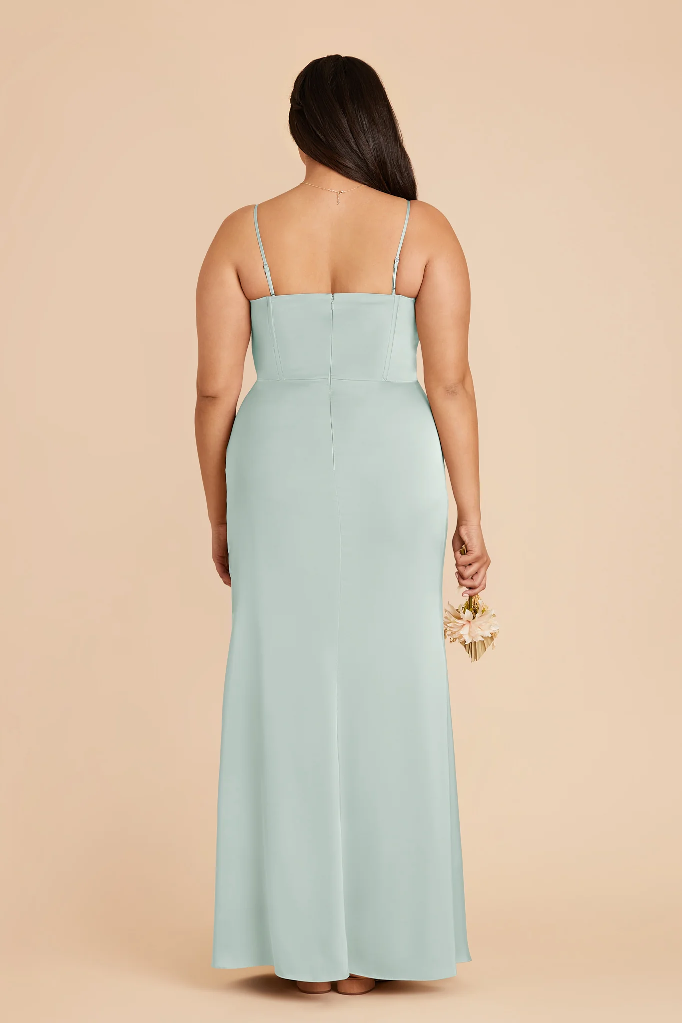 Carrie Matte Satin Dress - Mint - Image 5