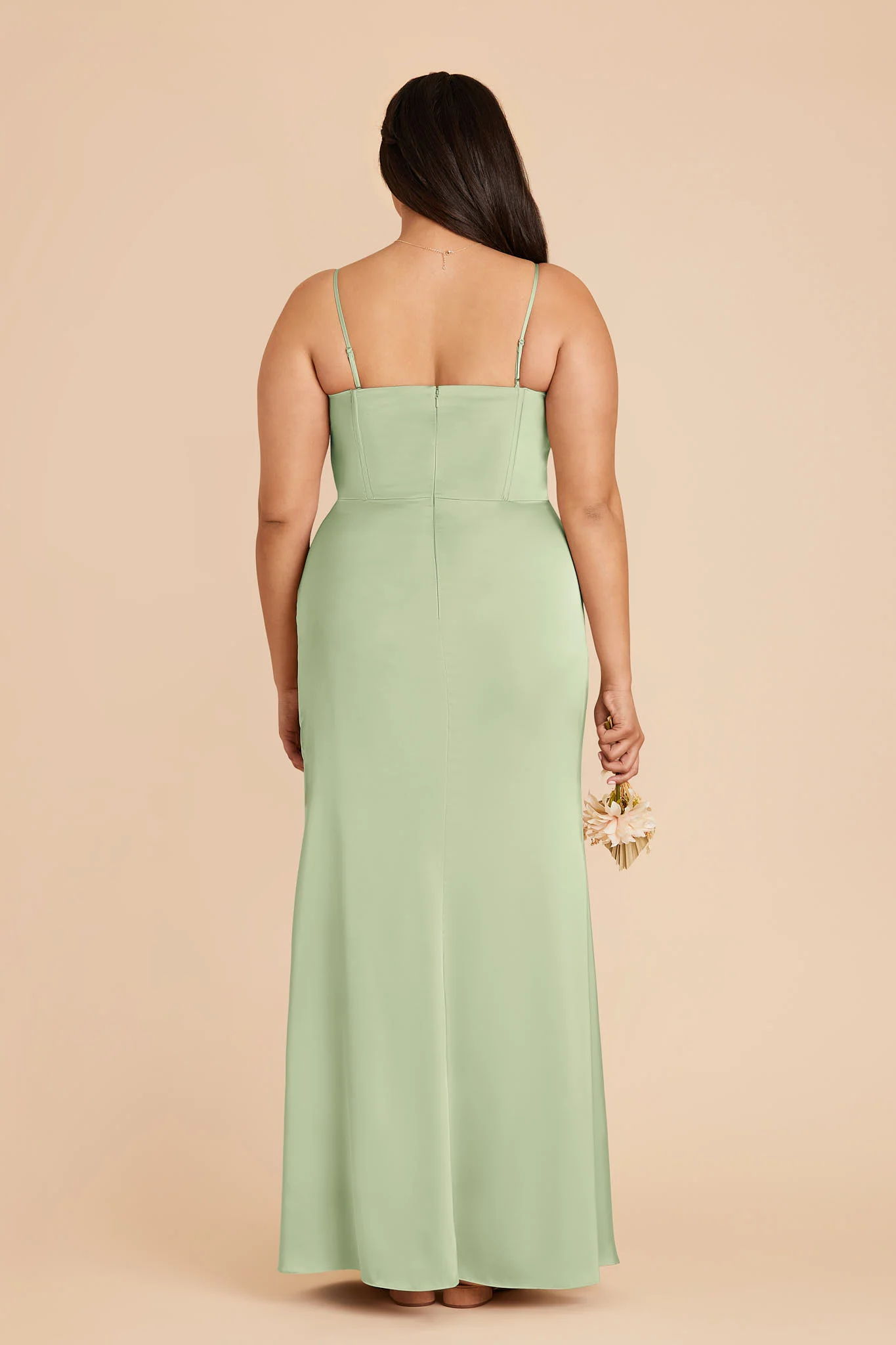 Carrie Matte Satin Dress - Pistachio - Image 5