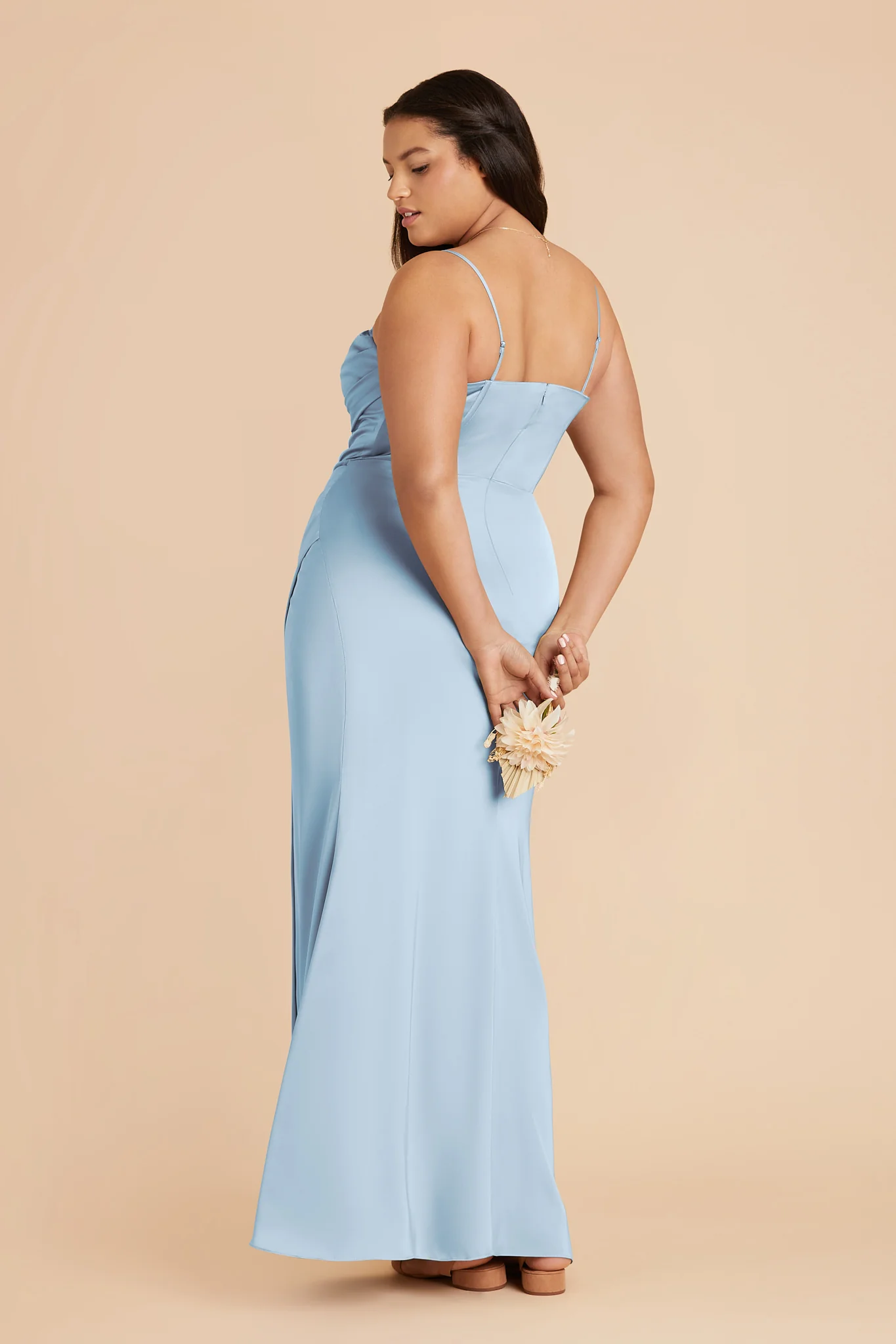 Carrie Matte Satin Dress - Sky Blue - Image 4