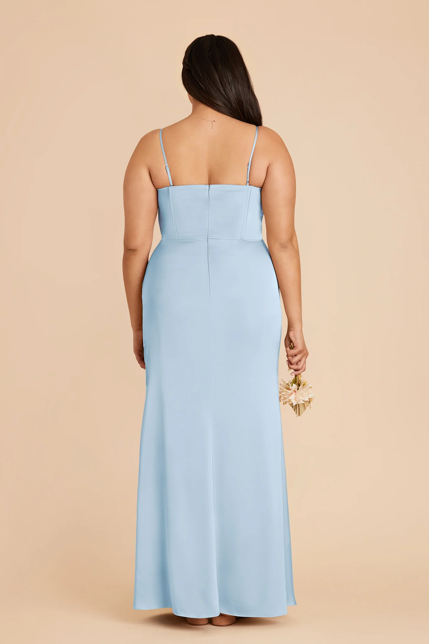 Carrie Matte Satin Dress - Sky Blue - Image 5