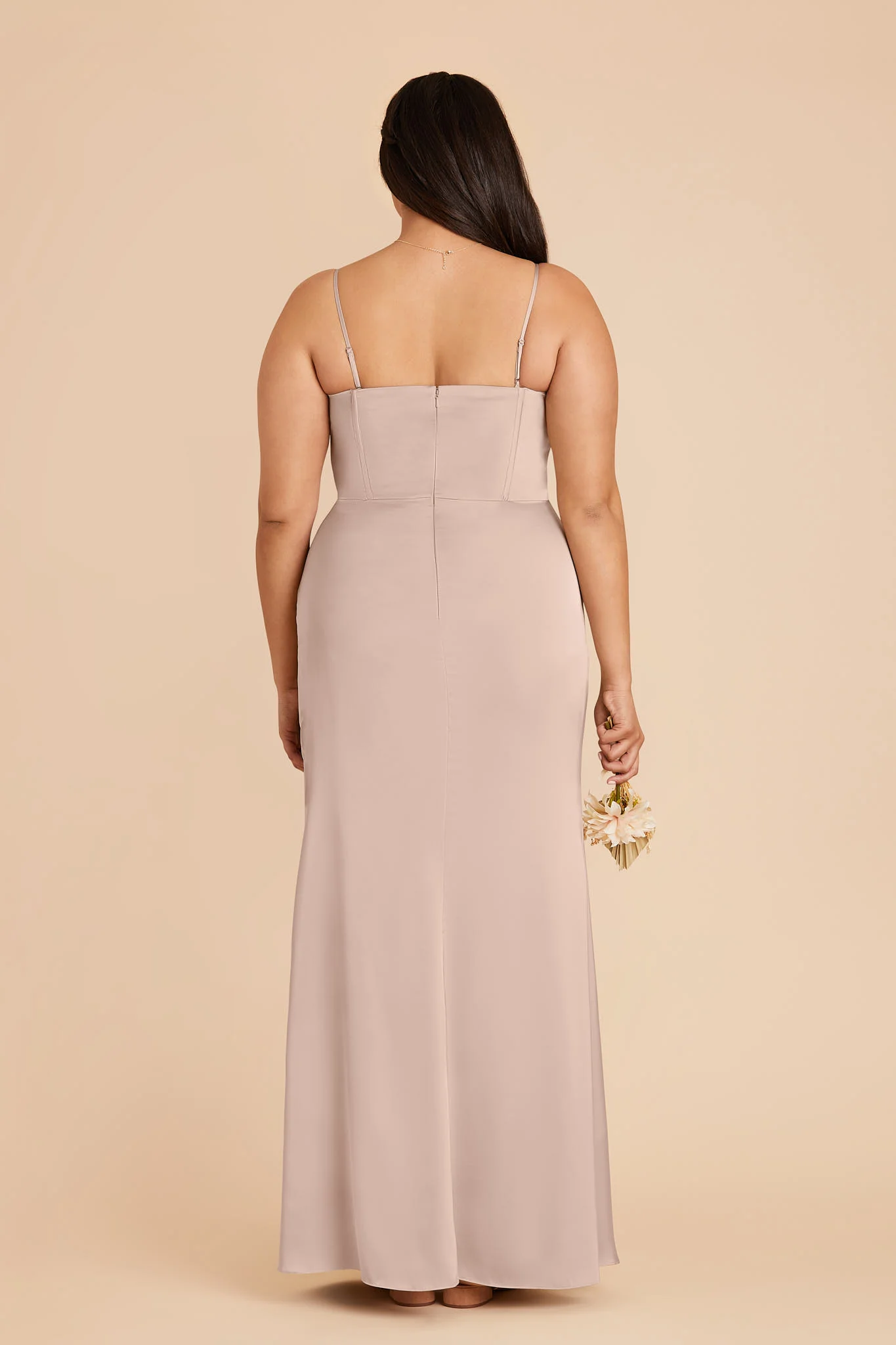 Carrie Matte Satin Dress - Taupe - Image 5