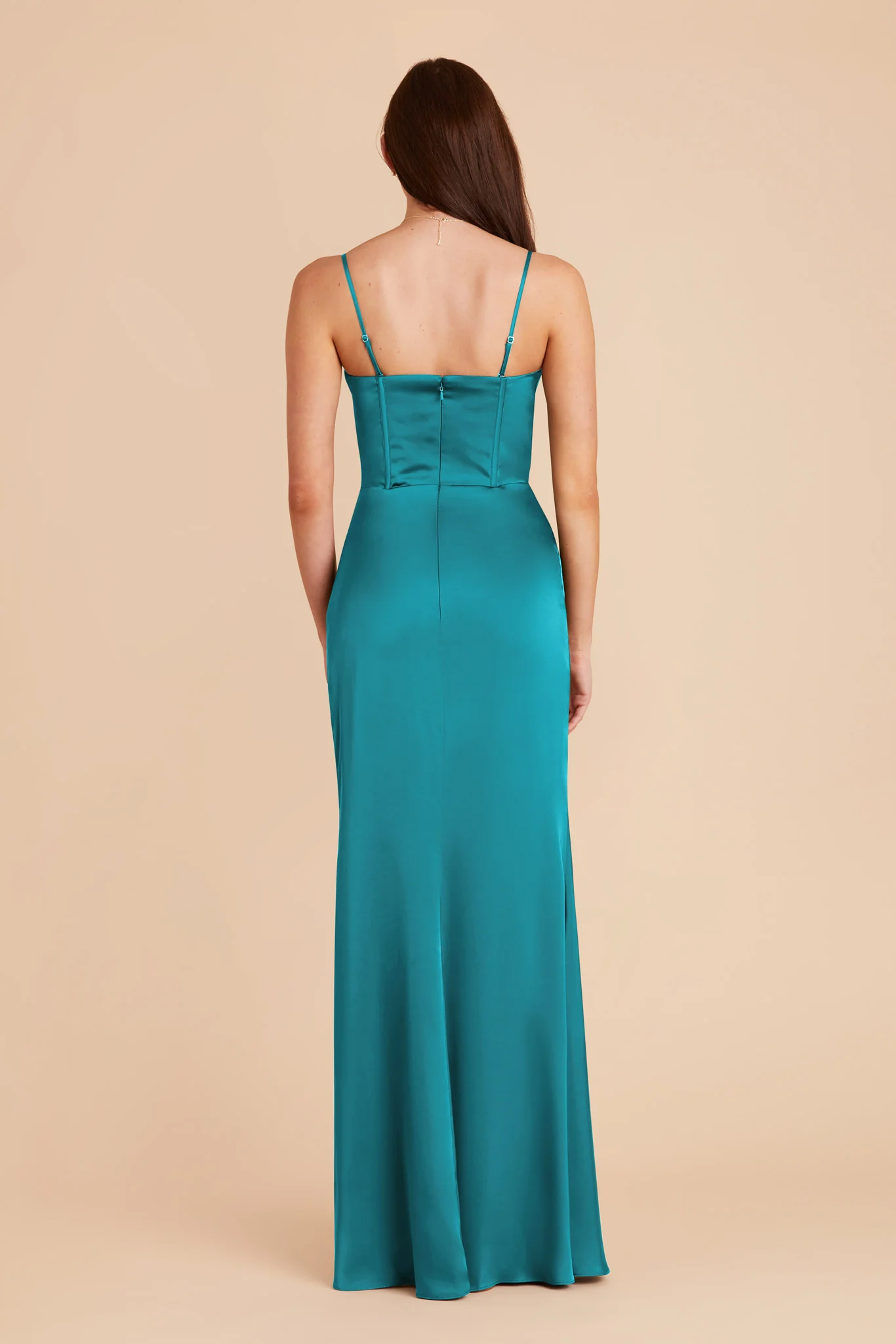 Carrie Matte Satin Dress - Teal - Image 7