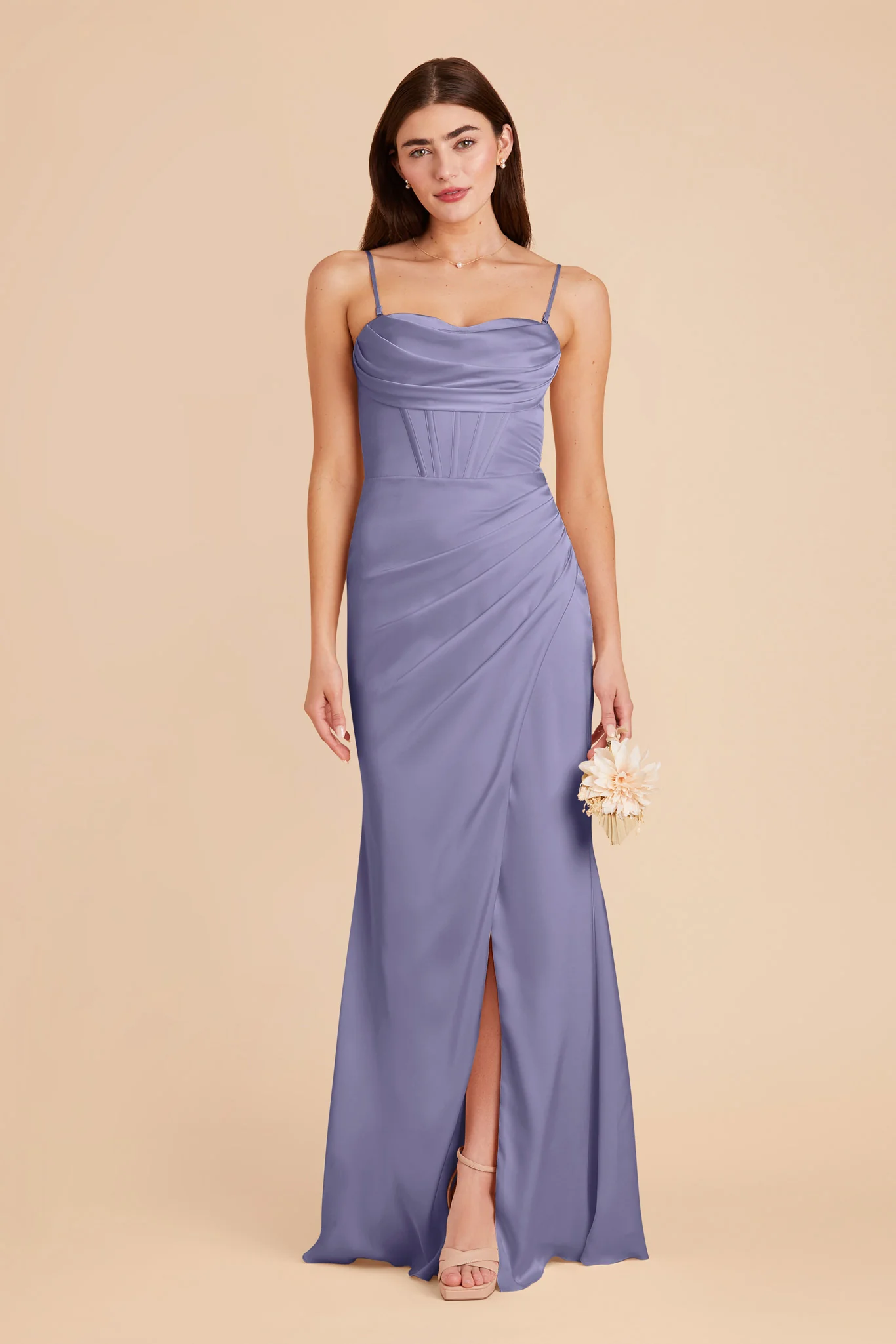 Carrie Matte Satin Dress - Wisteria - Image 3