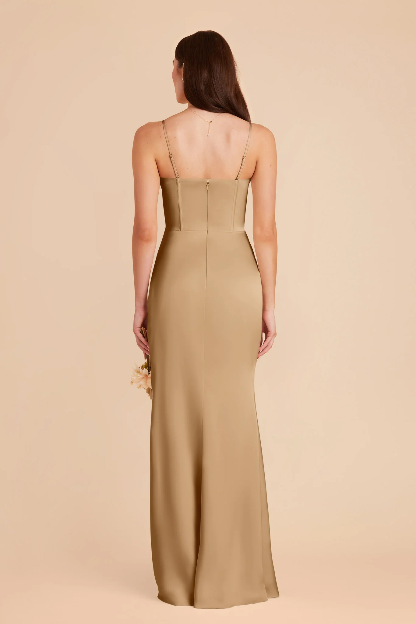 Carrie Matte Satin Dress - Yellow Gold - Image 6