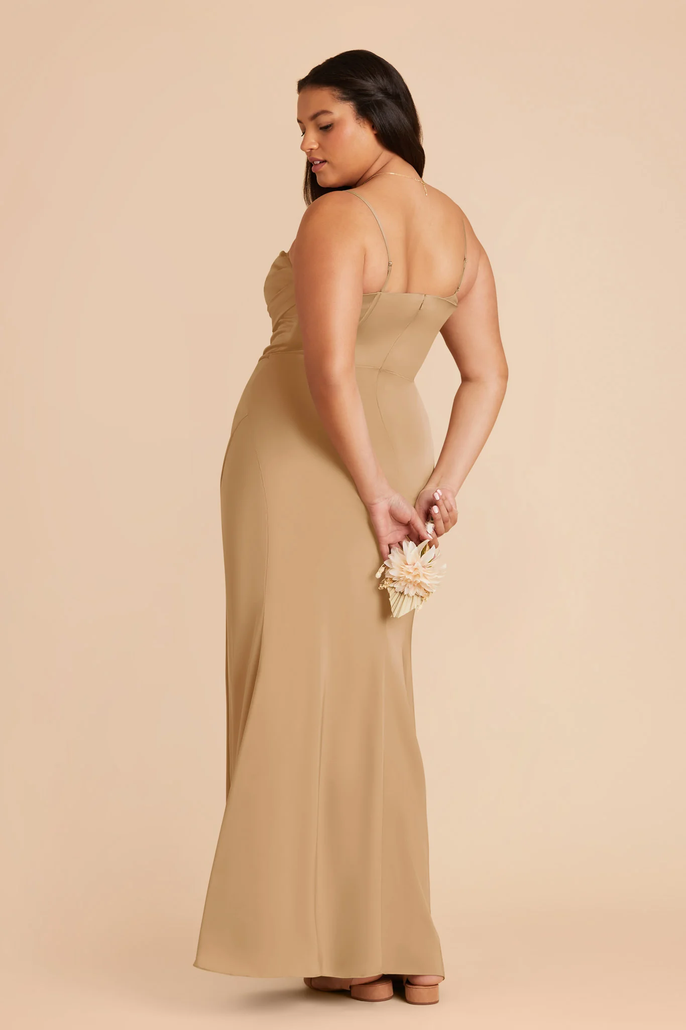 Carrie Matte Satin Dress - Yellow Gold - Image 8