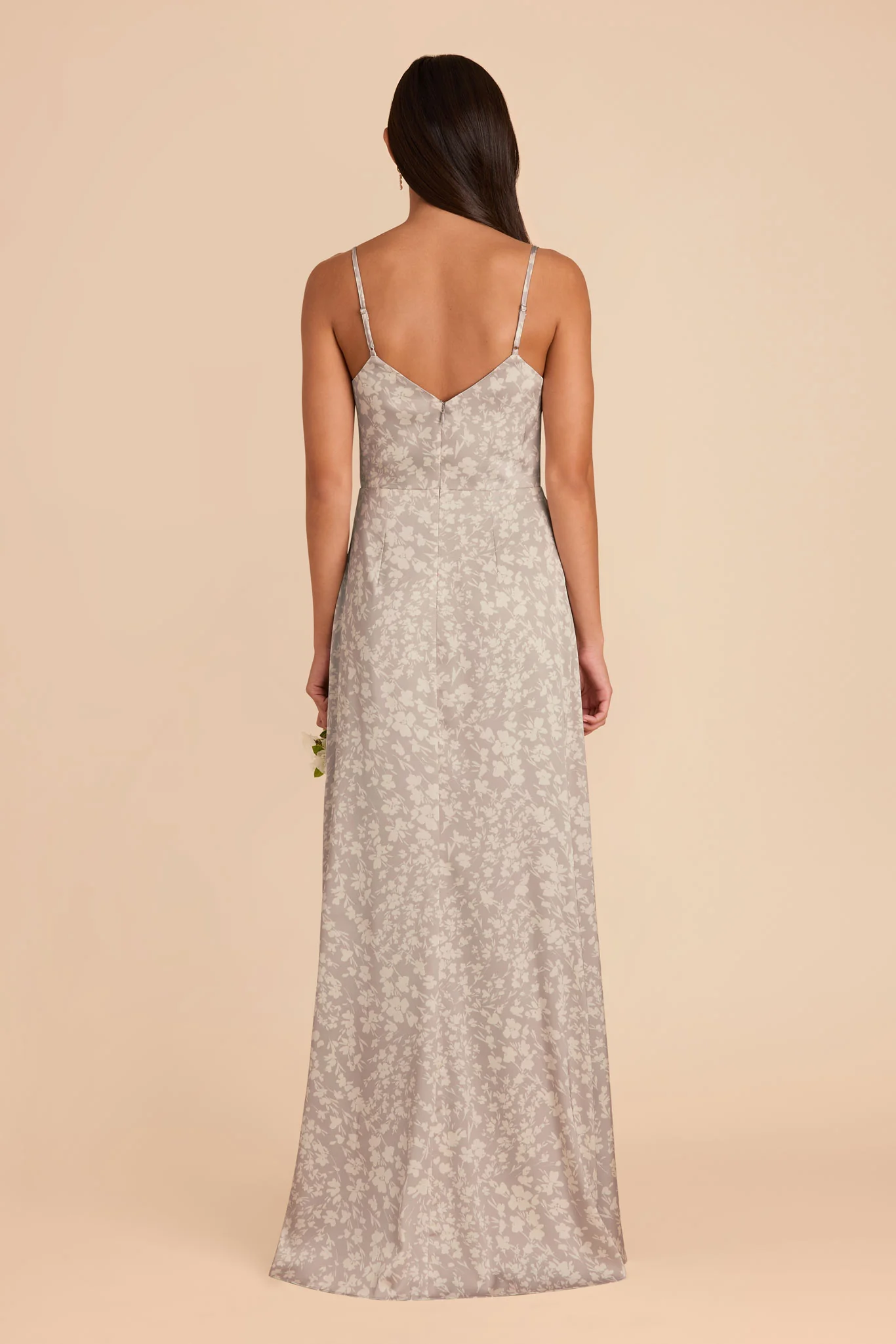 Catherine Matte Satin Dress - Almond Dreamy Floral - Image 4