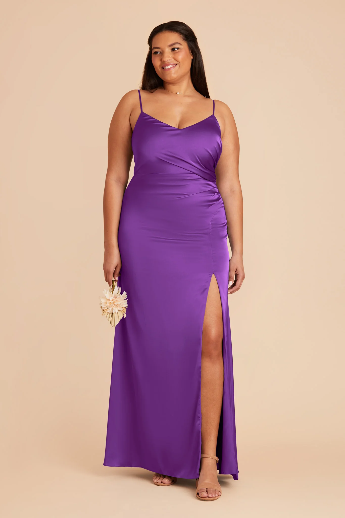 Catherine Matte Satin Dress - Amethyst - Image 6