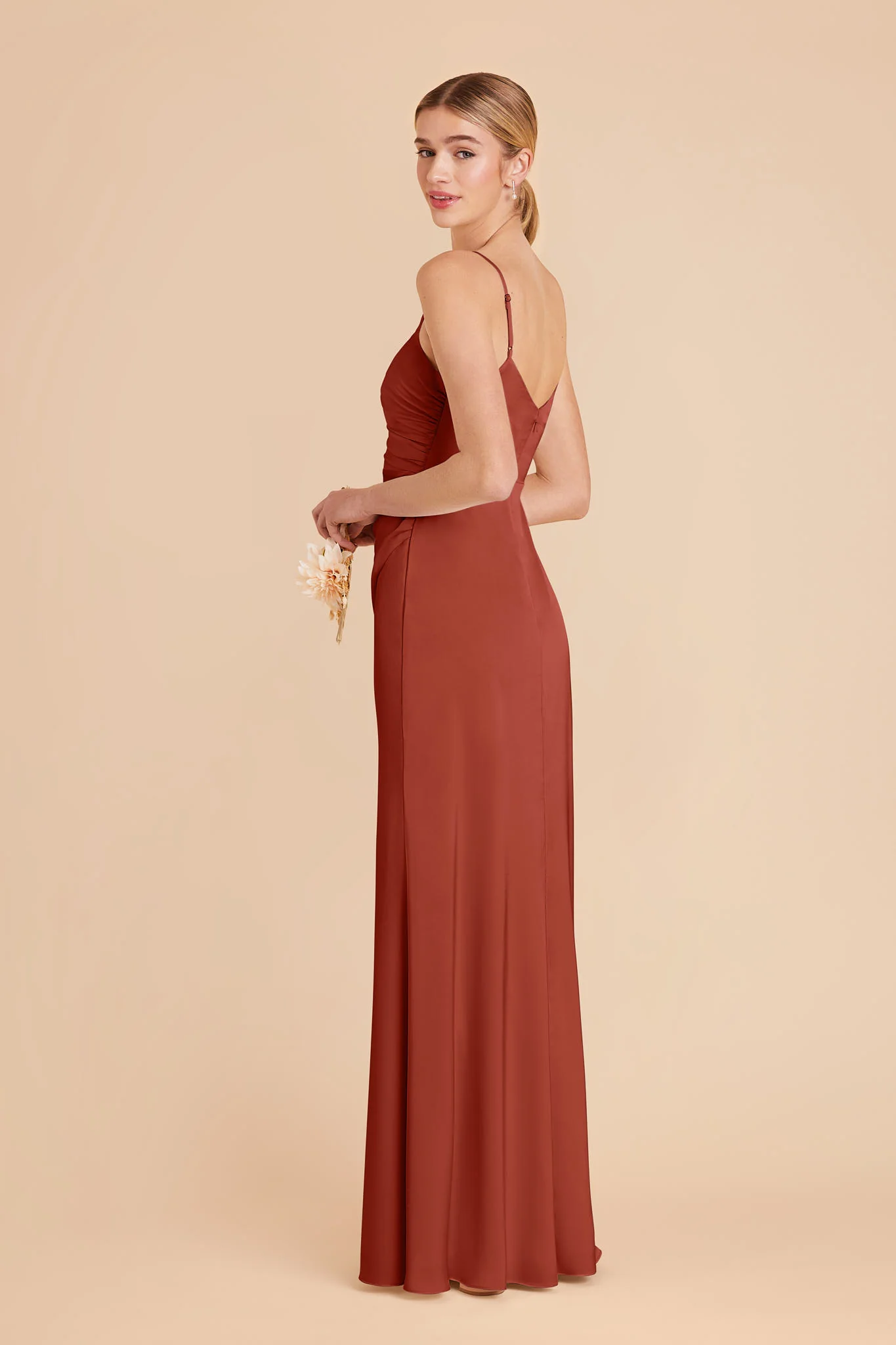 Catherine Matte Satin Dress - Auburn - Image 3