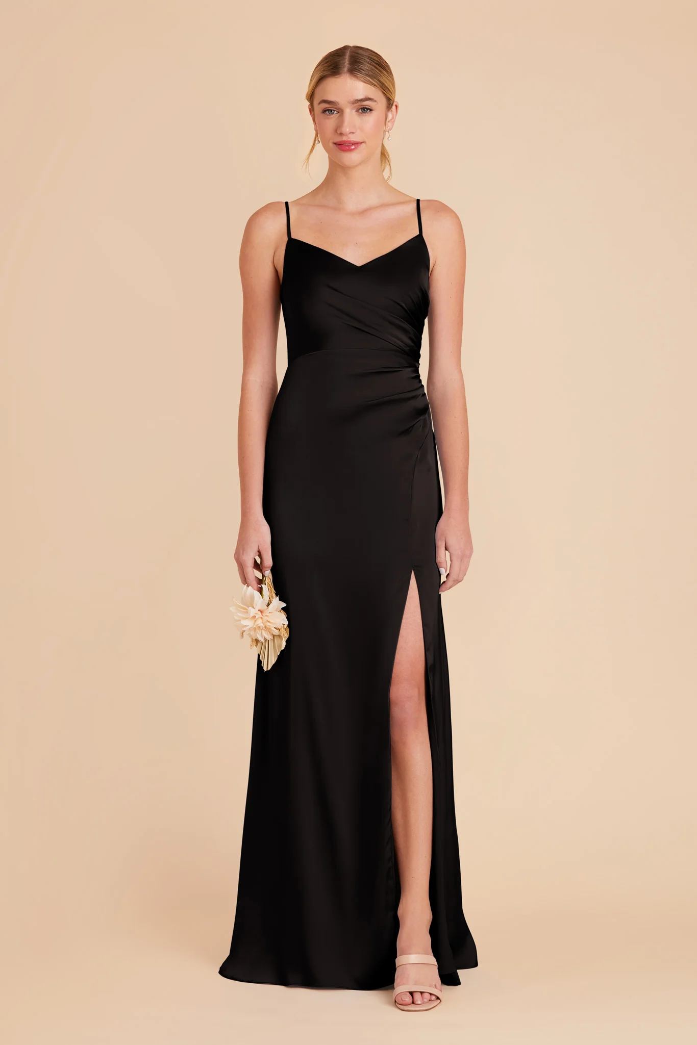 Catherine Matte Satin Dress - Black - Image 3