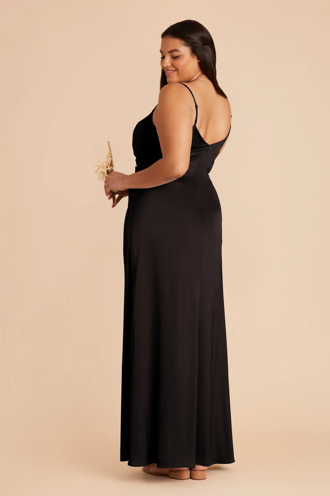 Catherine Matte Satin Dress - Black - Image 7