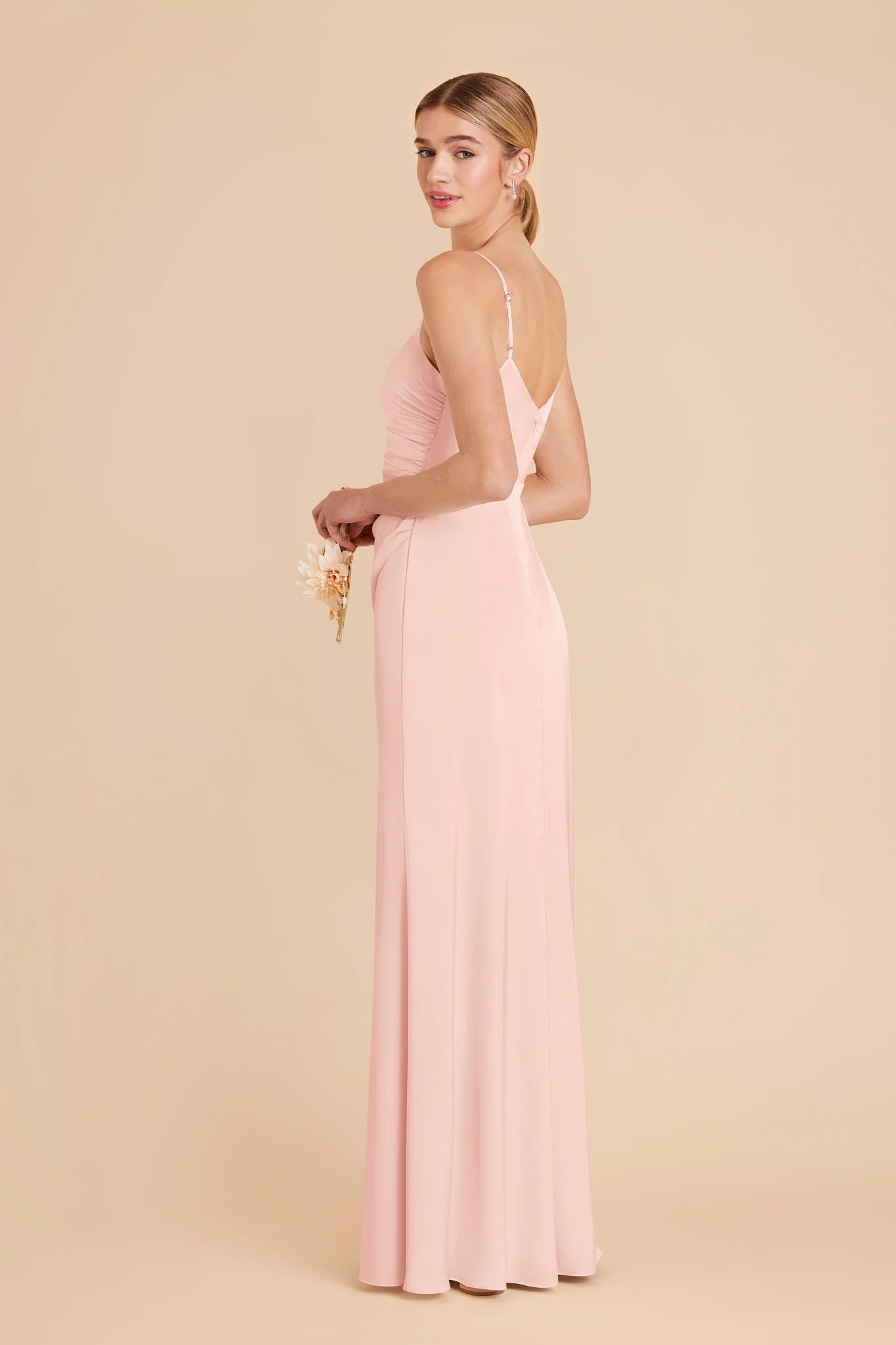 Catherine Matte Satin Dress - Blush Pink - Image 4