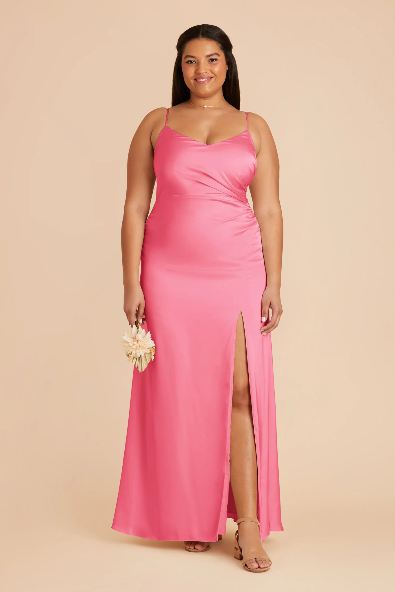 Catherine Matte Satin Dress - Bon Bon Pink - Image 2