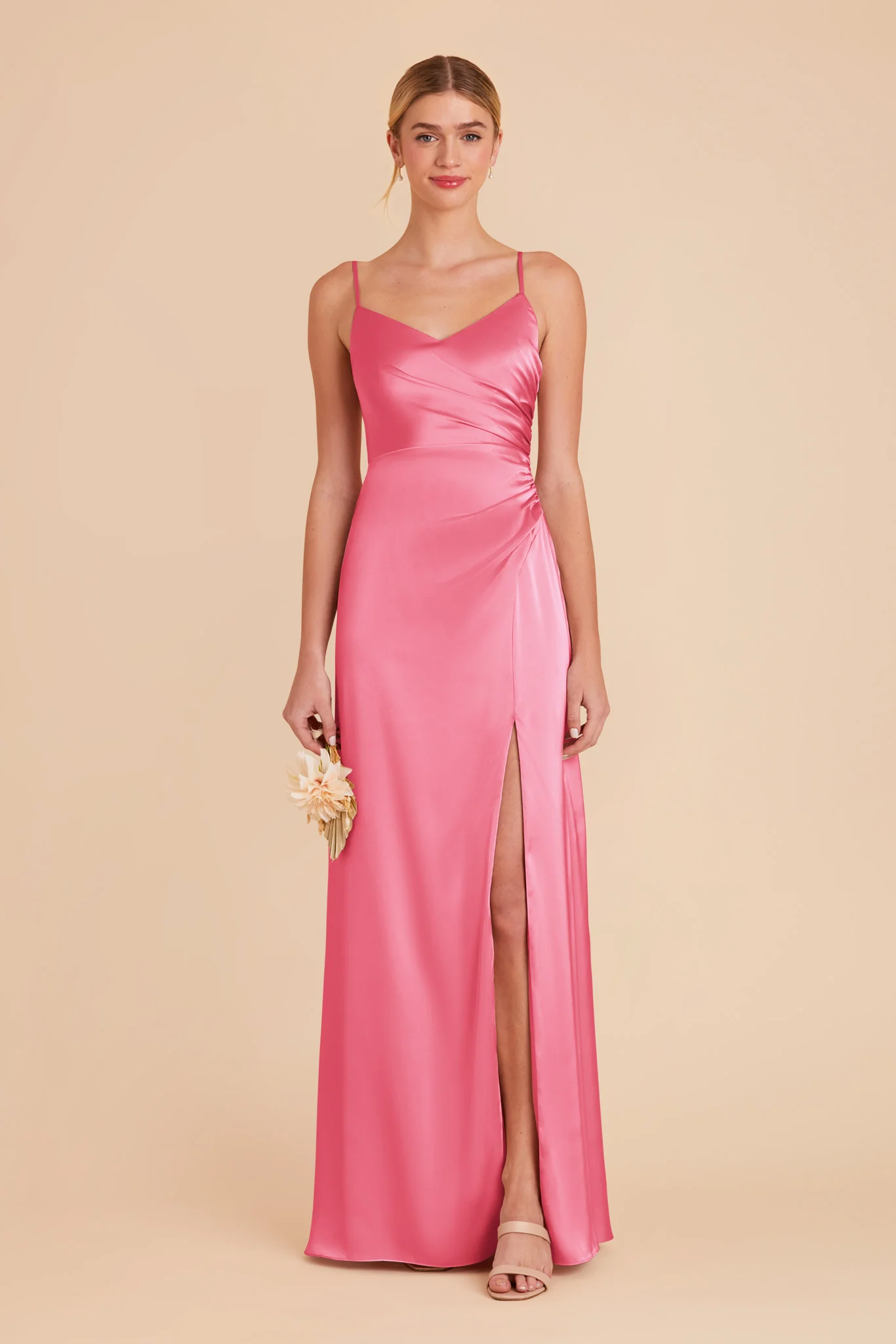 Catherine Matte Satin Dress - Bon Bon Pink - Image 3