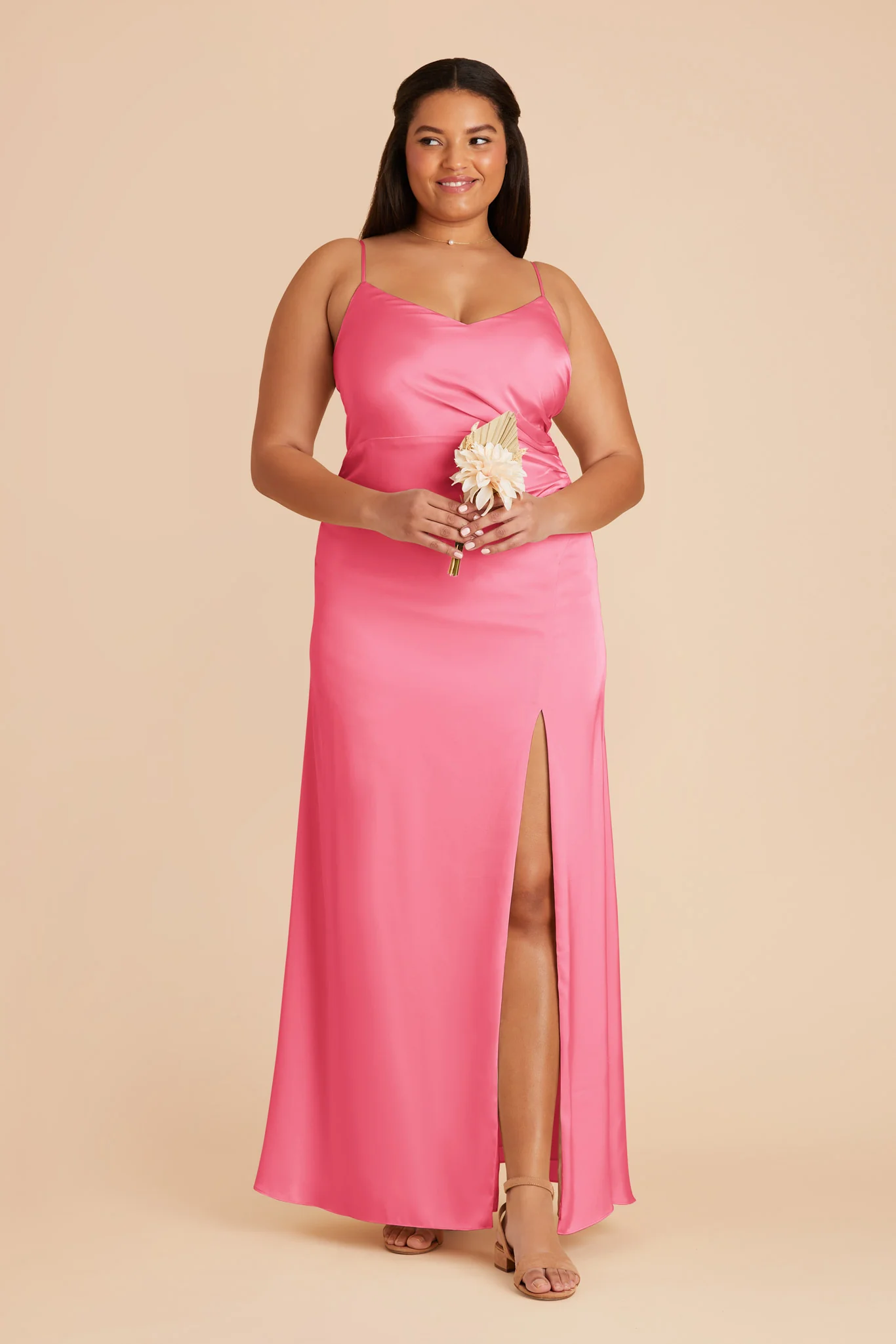 Catherine Matte Satin Dress - Bon Bon Pink - Image 6