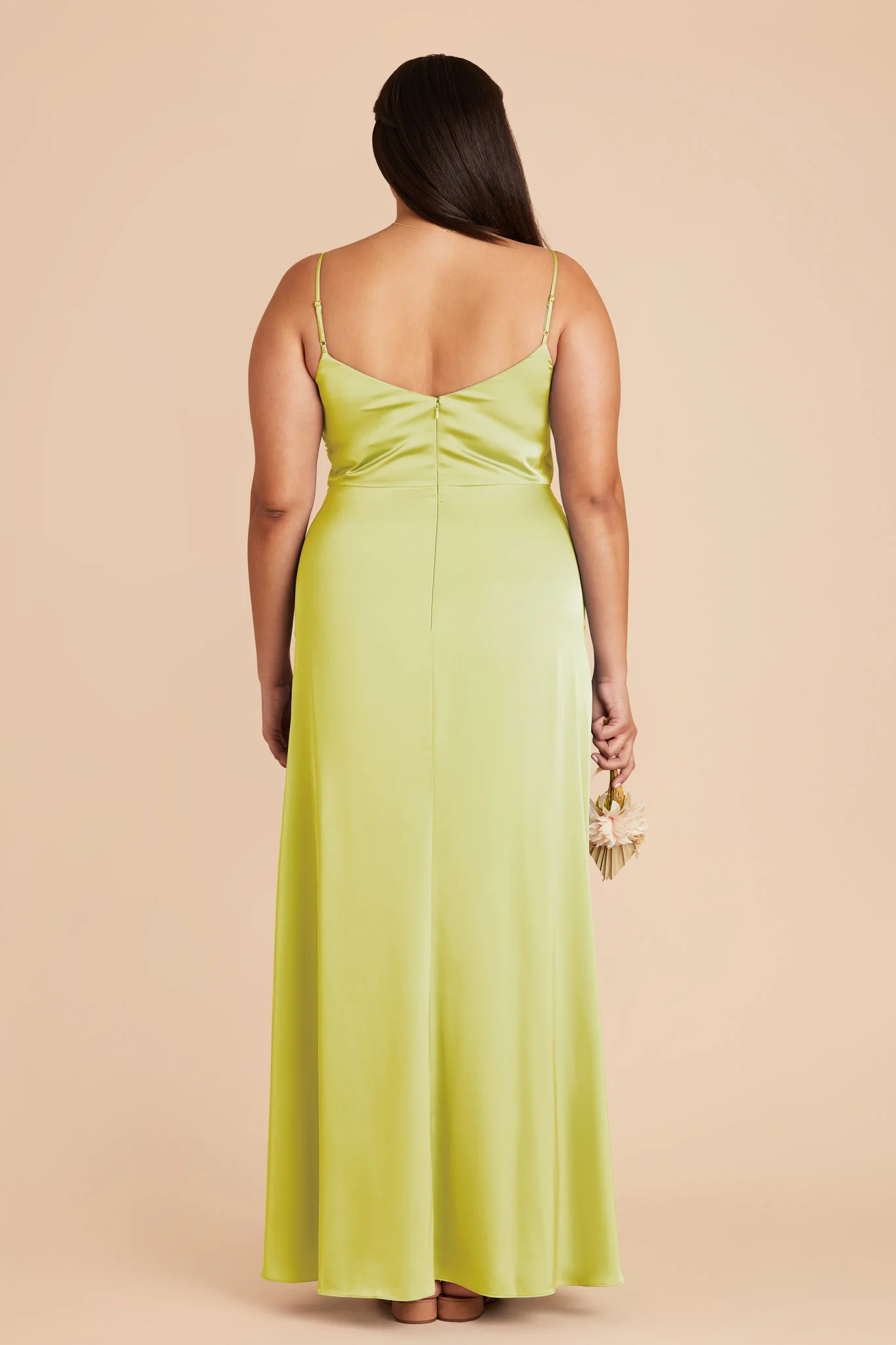 Catherine Matte Satin Dress - Chartreuse - Image 10