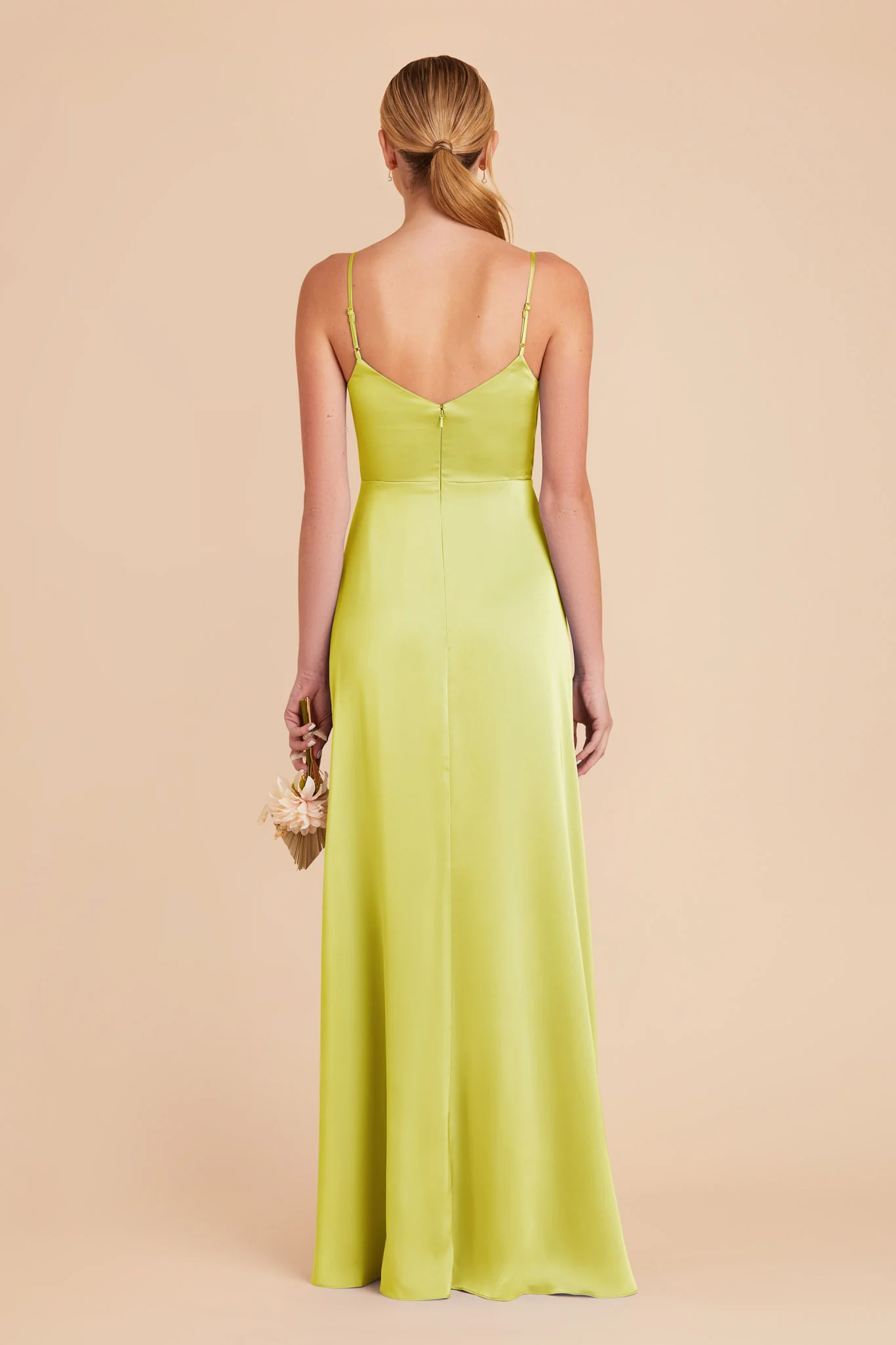 Catherine Matte Satin Dress - Chartreuse - Image 6