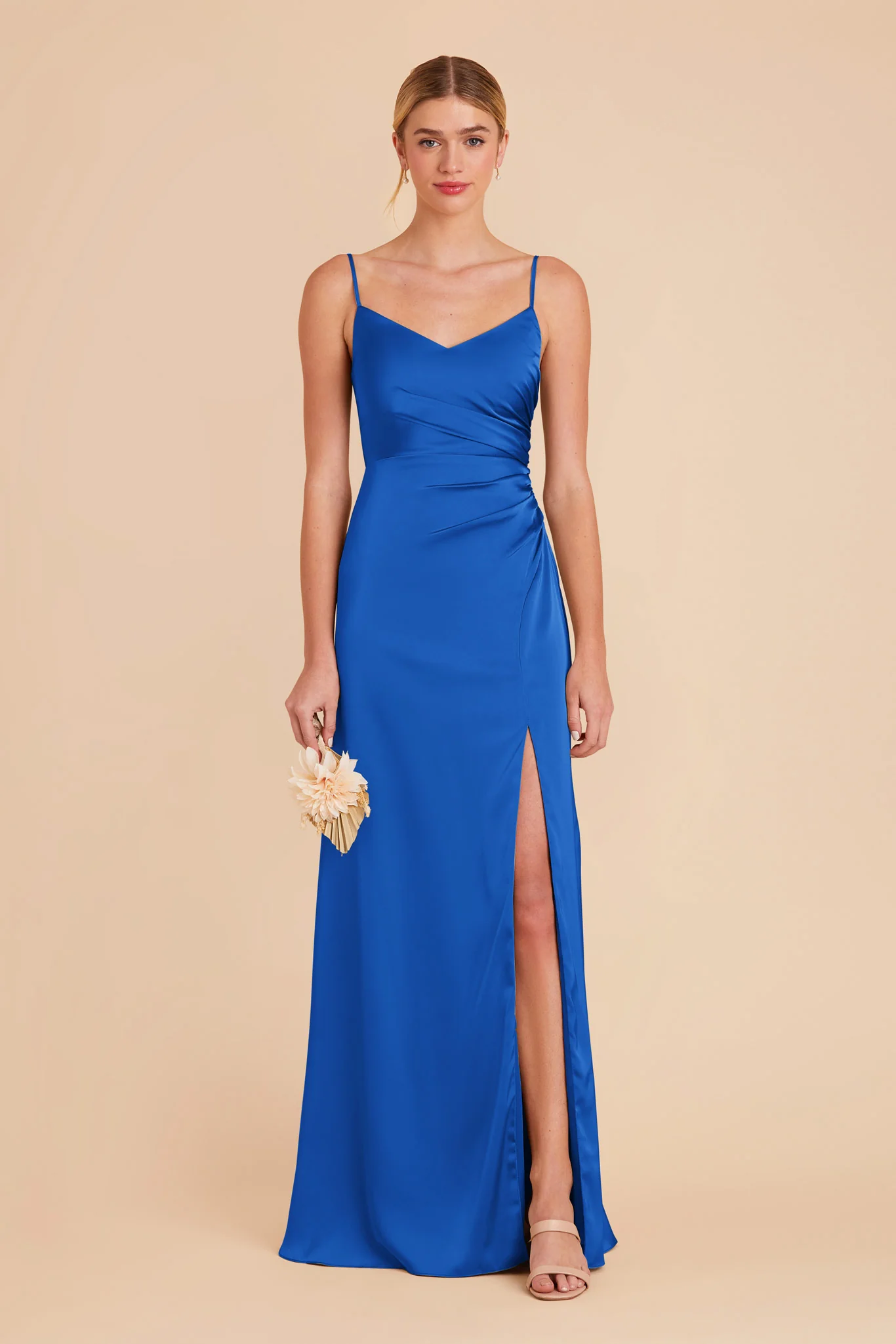 Catherine Matte Satin Dress - Cobalt Blue - Image 3