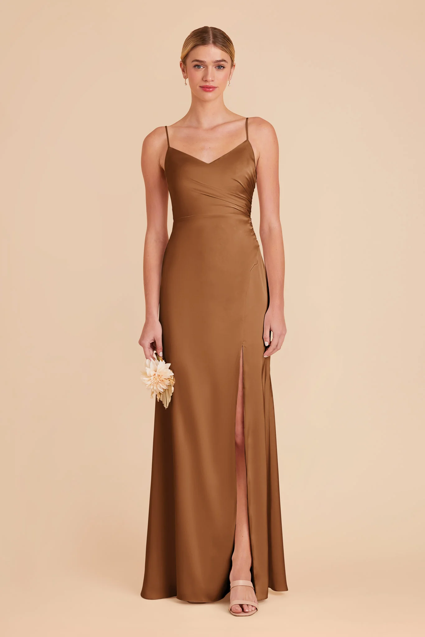 Catherine Matte Satin Dress - Copper