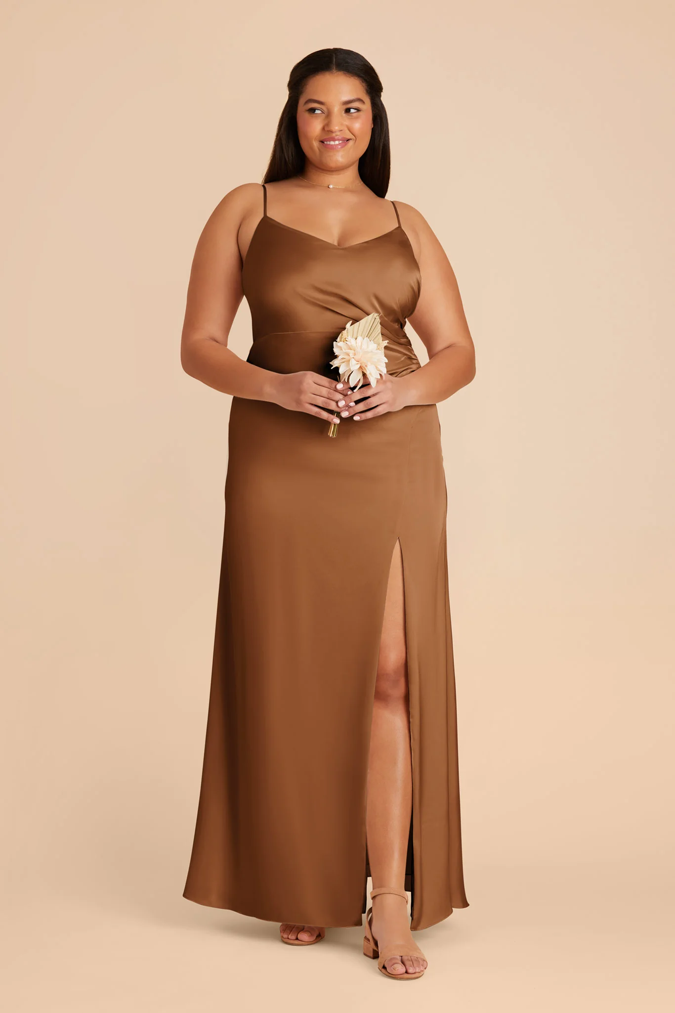 Catherine Matte Satin Dress - Copper - Image 2