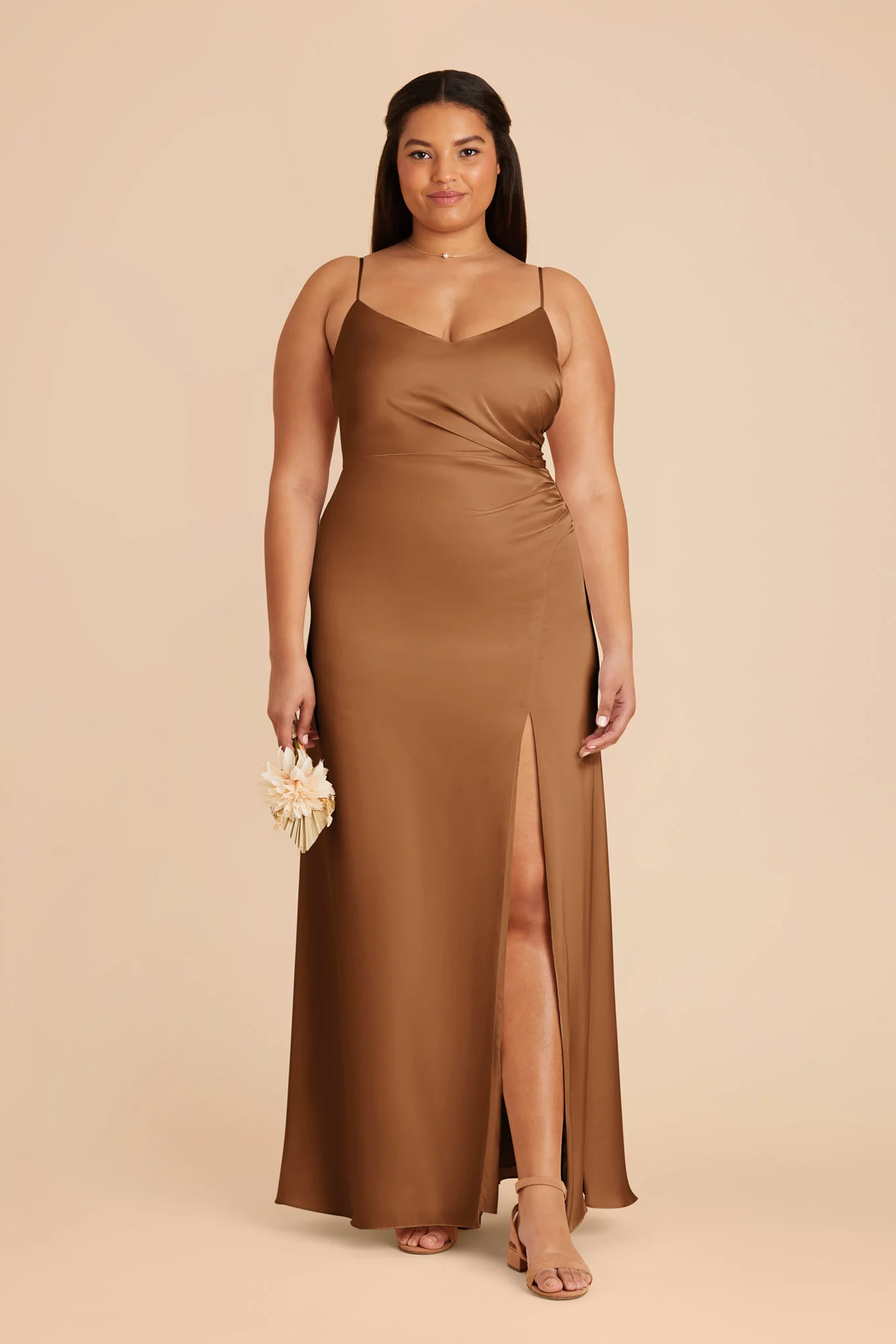 Catherine Matte Satin Dress - Copper - Image 7
