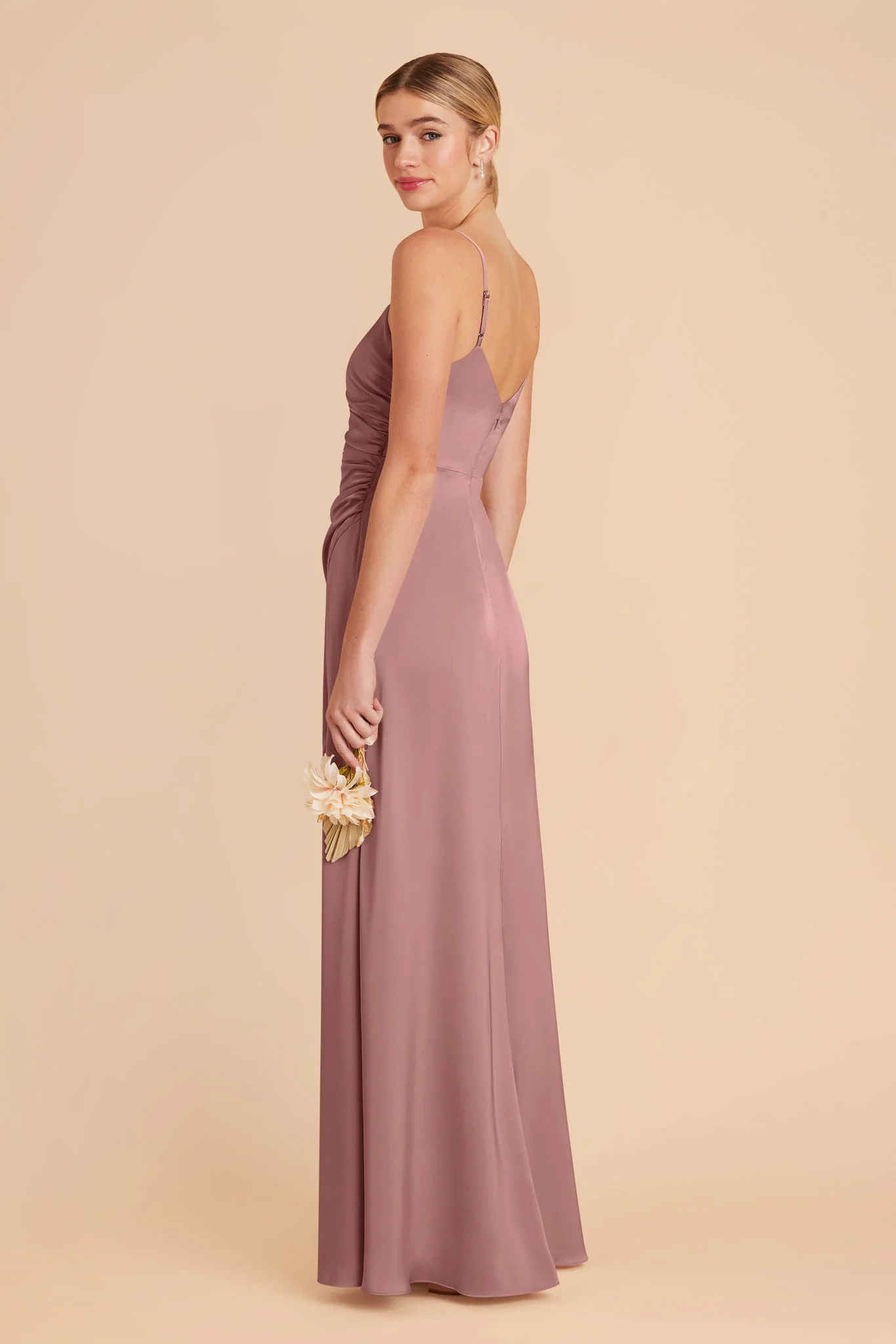 Catherine Matte Satin Dress - Dark Mauve - Image 4