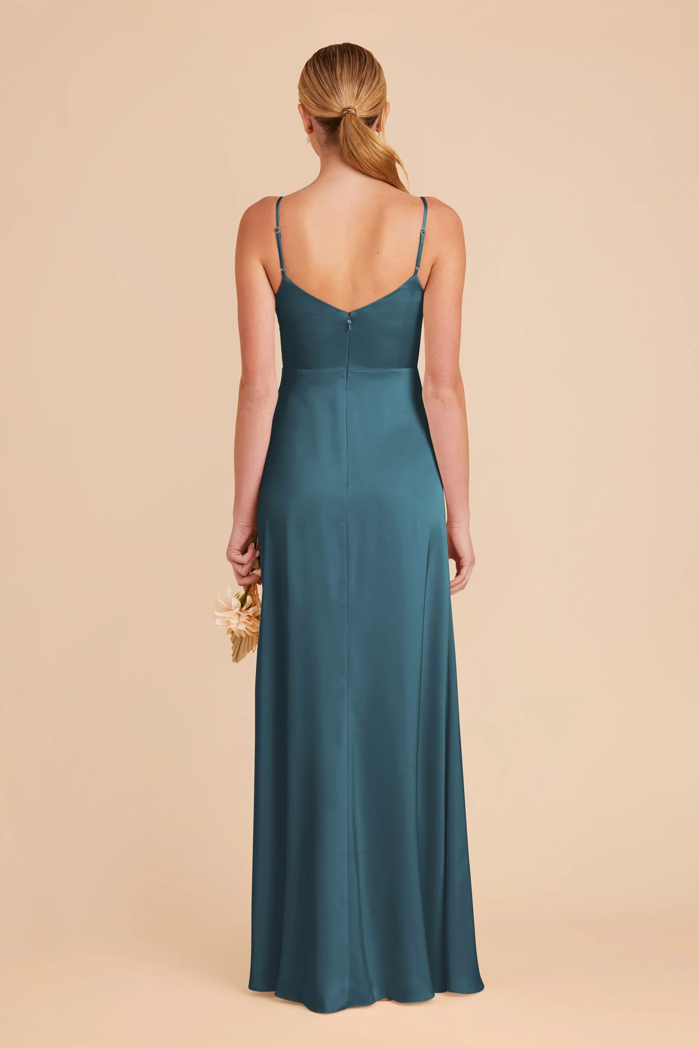 Catherine Matte Satin Dress - Dark Teal - Image 6