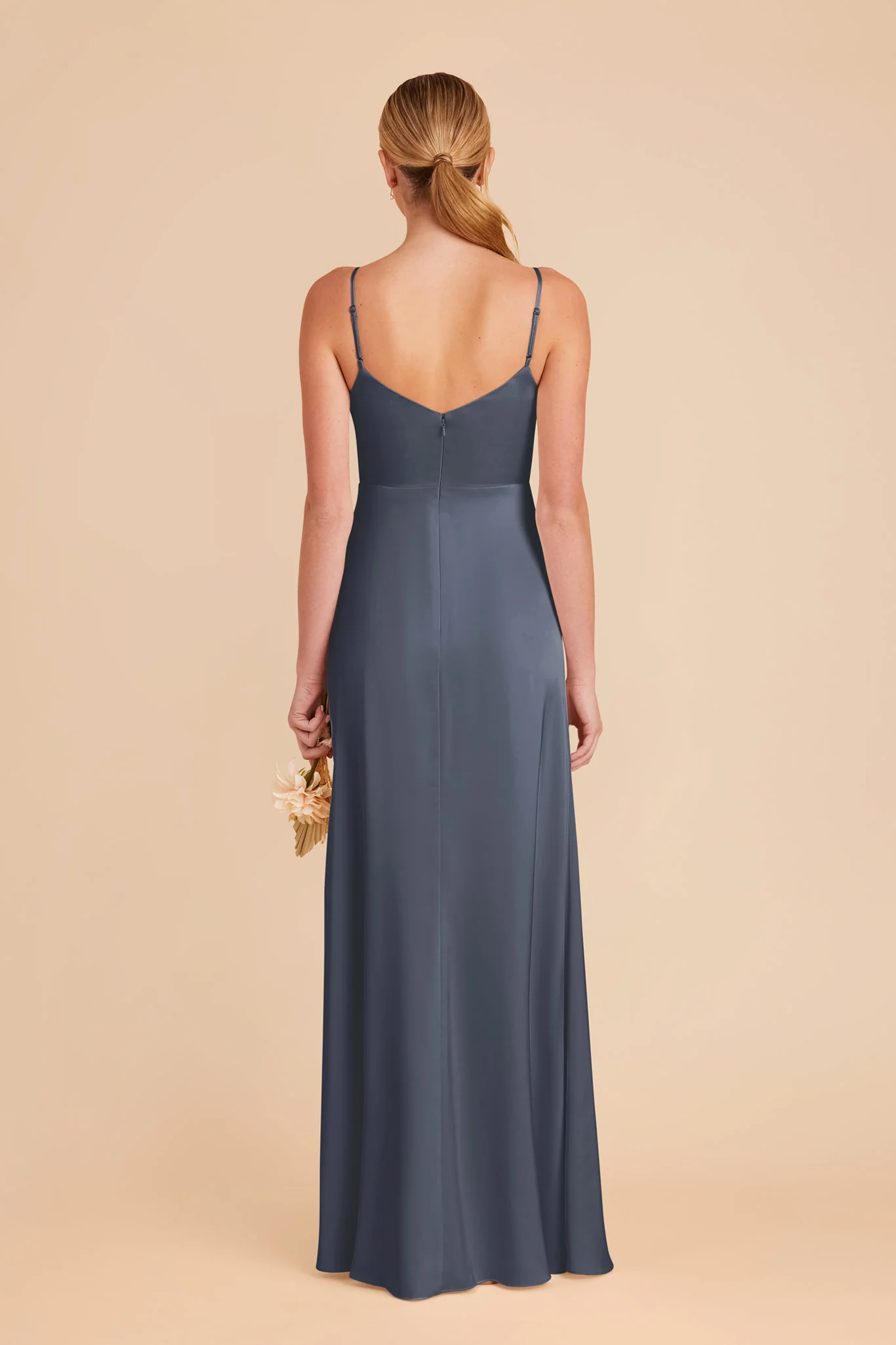 Catherine Matte Satin Dress - Dusk Blue - Image 8