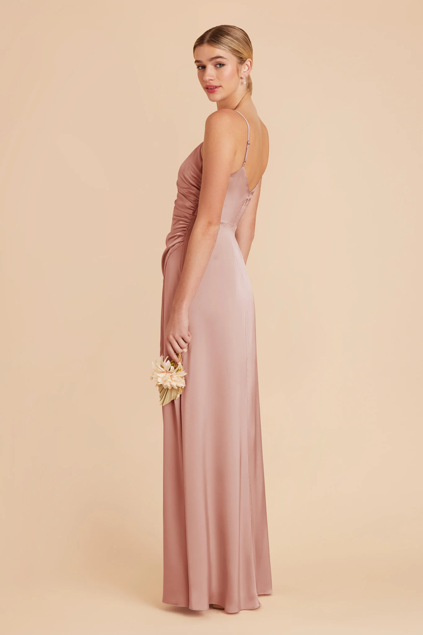 Catherine Matte Satin Dress - English Rose - Image 4