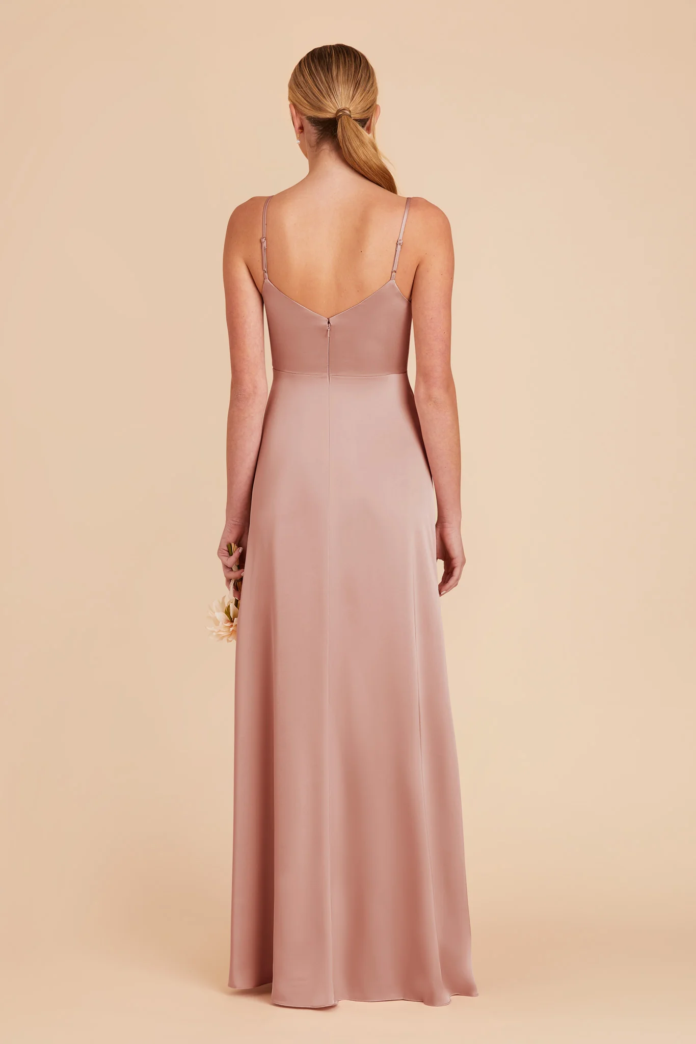 Catherine Matte Satin Dress - English Rose - Image 5