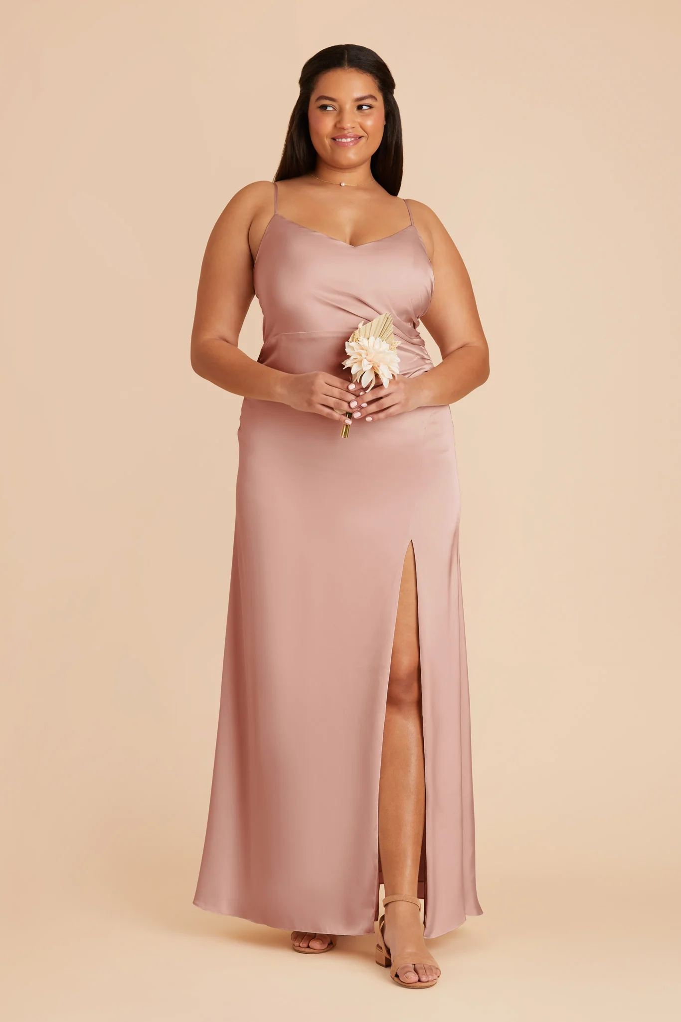 Catherine Matte Satin Dress - English Rose - Image 6