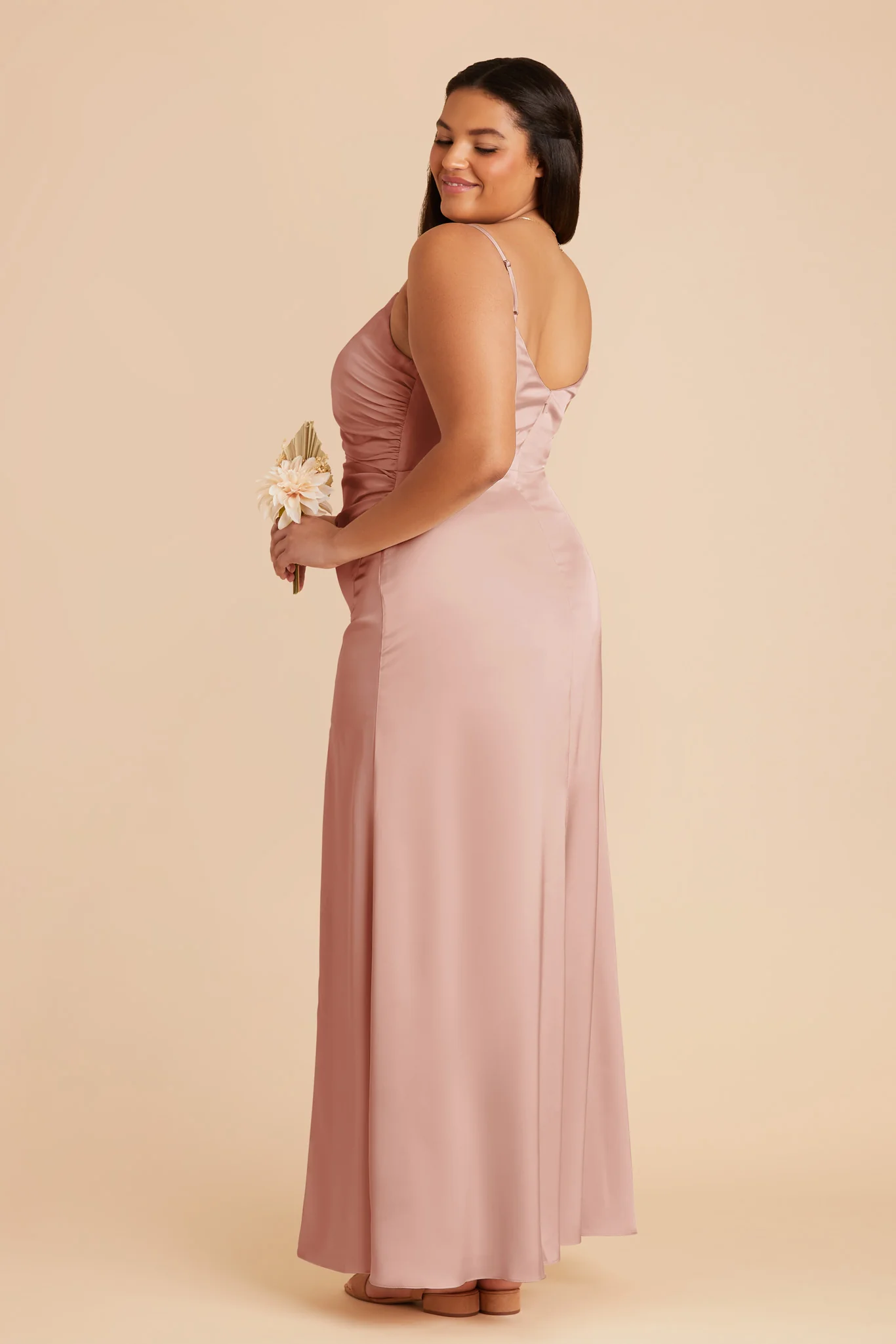Catherine Matte Satin Dress - English Rose - Image 7