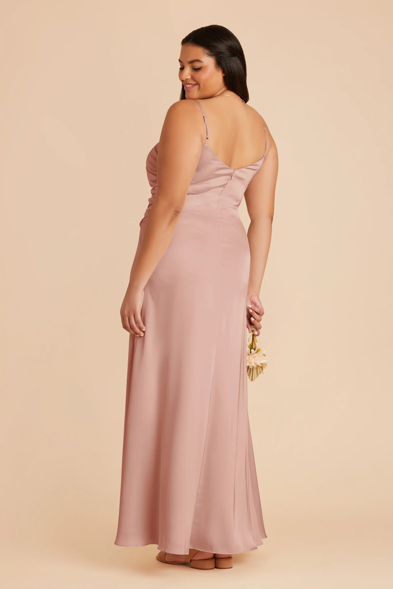 Catherine Matte Satin Dress - English Rose - Image 8