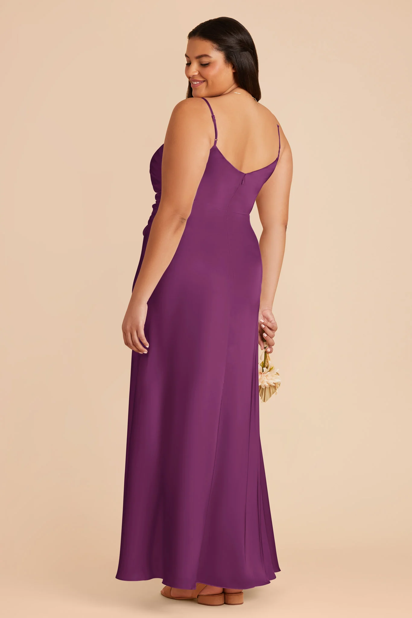Catherine Matte Satin Dress - Fig - Image 8