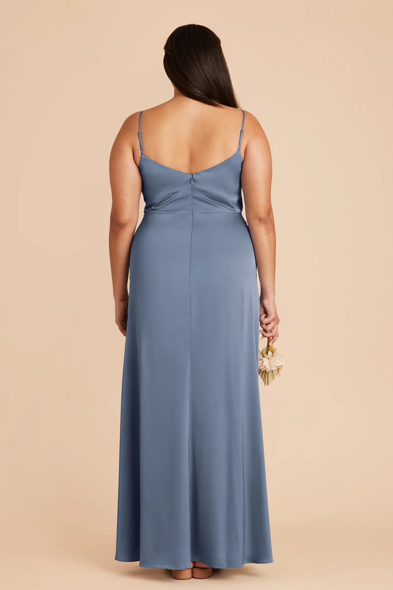 Catherine Matte Satin Dress - French Blue - Image 9