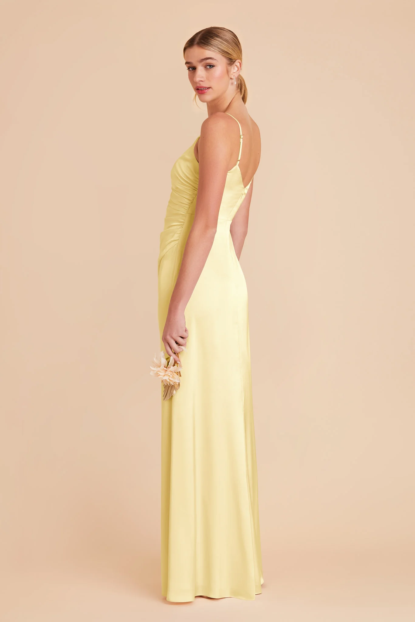 Catherine Matte Satin Dress - Lemon Sorbet - Image 4