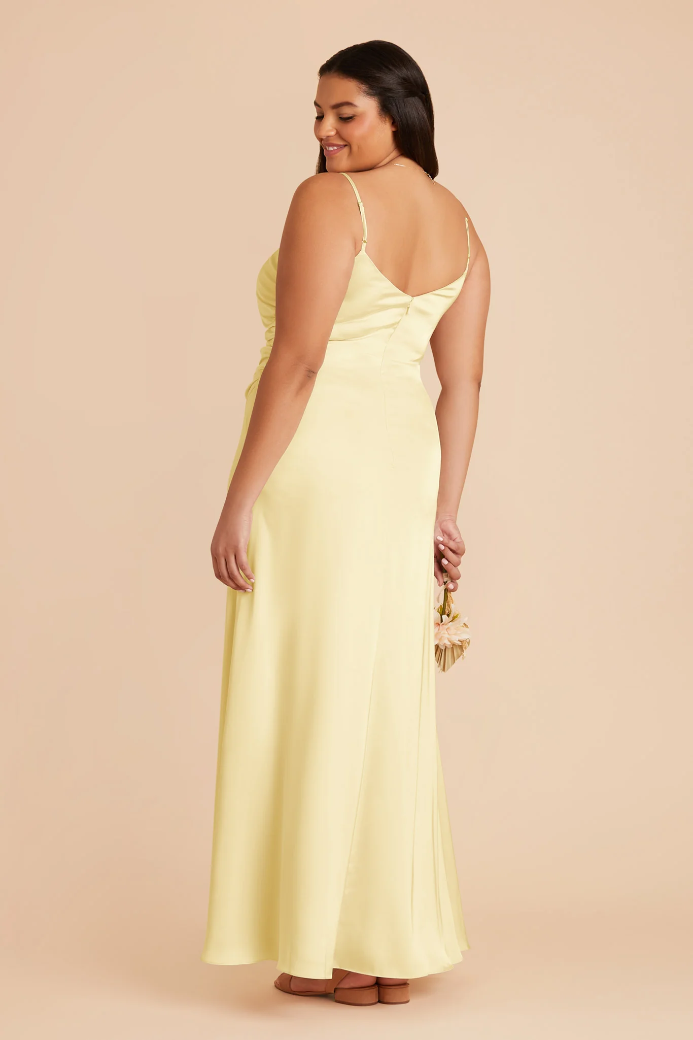 Catherine Matte Satin Dress - Lemon Sorbet - Image 7