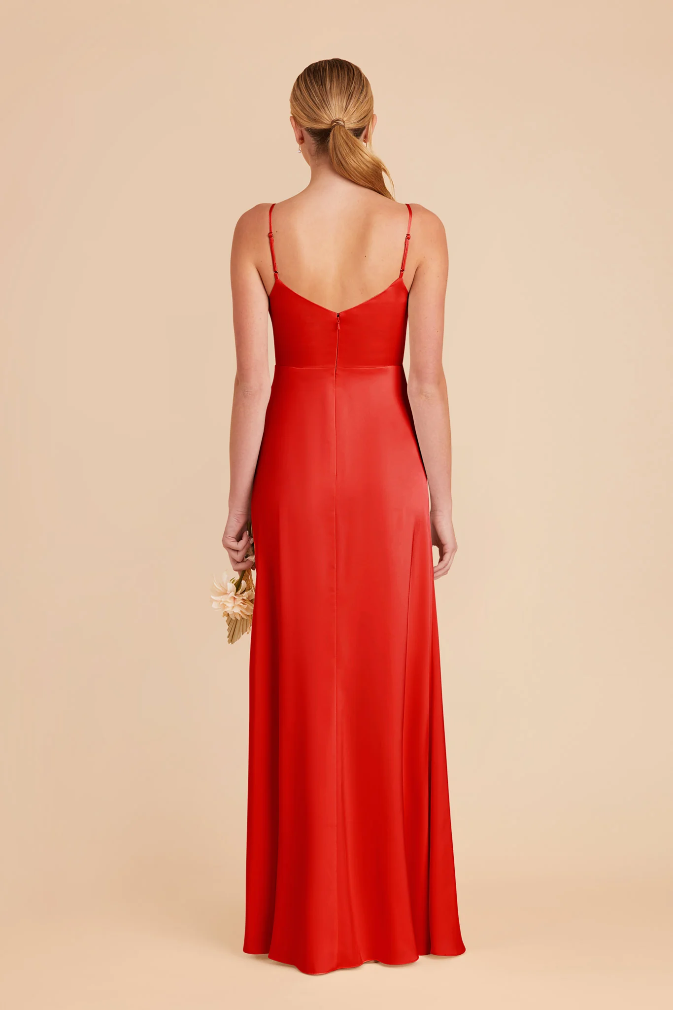 Catherine Matte Satin Dress - Lipstick Red - Image 10