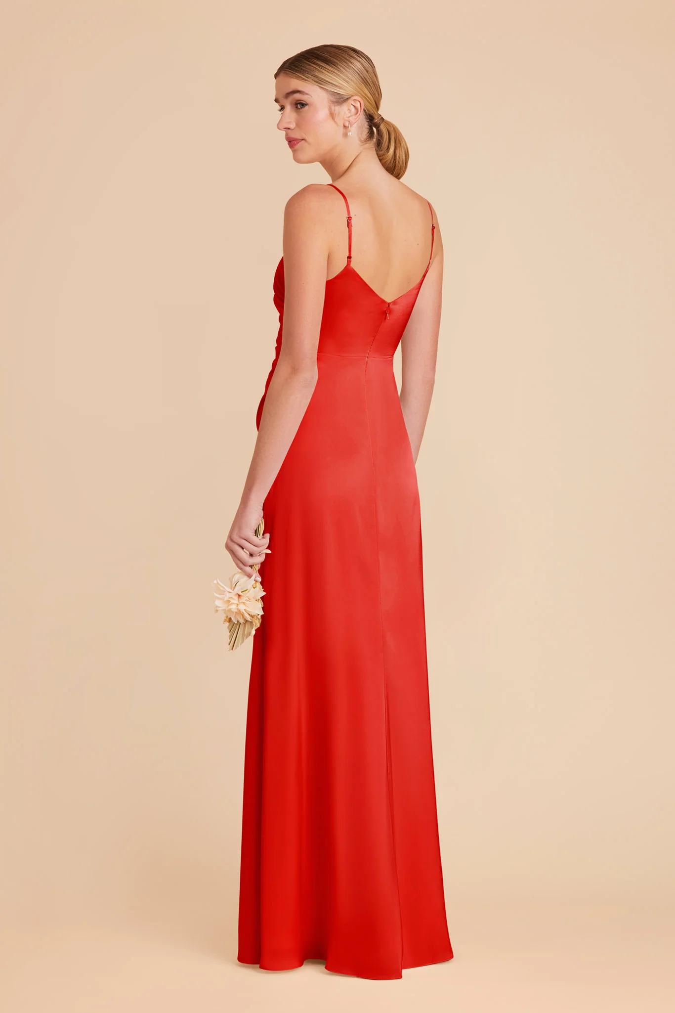 Catherine Matte Satin Dress - Lipstick Red - Image 6