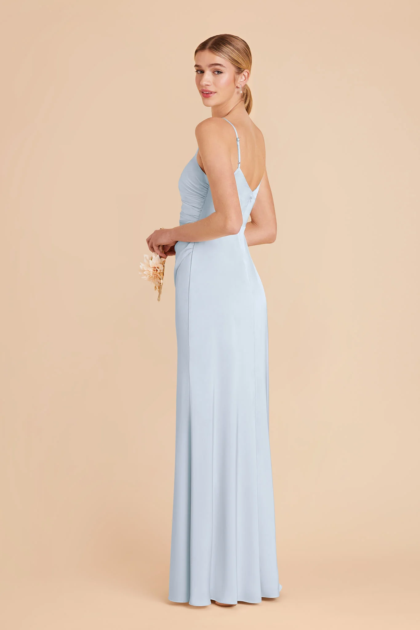 Catherine Matte Satin Dress - Mist Blue - Image 4