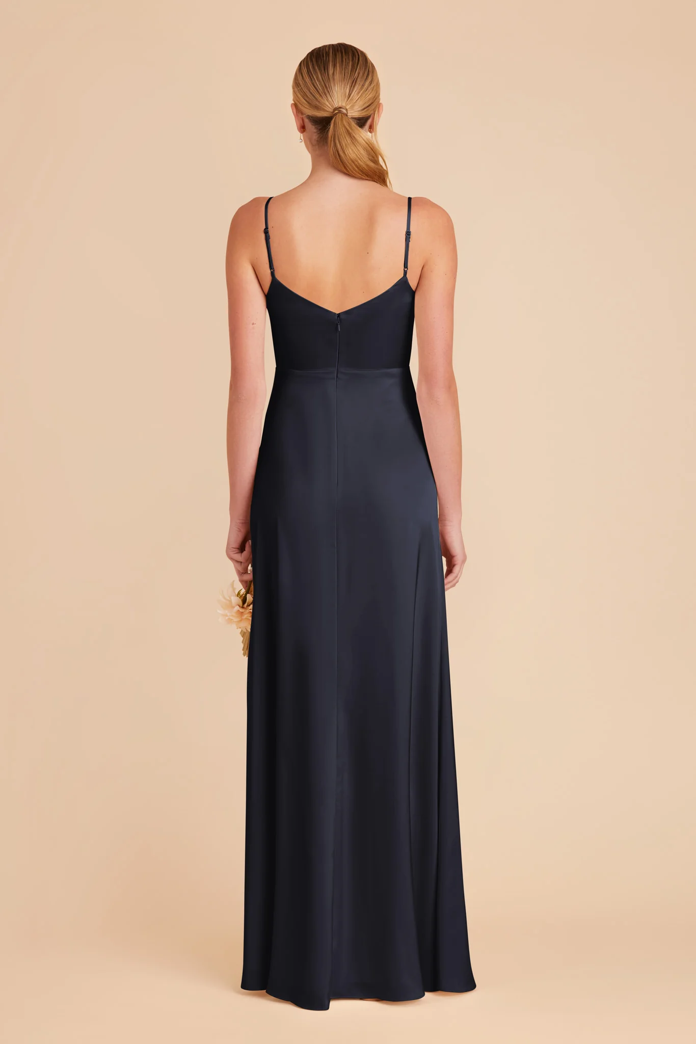 Catherine Matte Satin Dress - Navy - Image 6