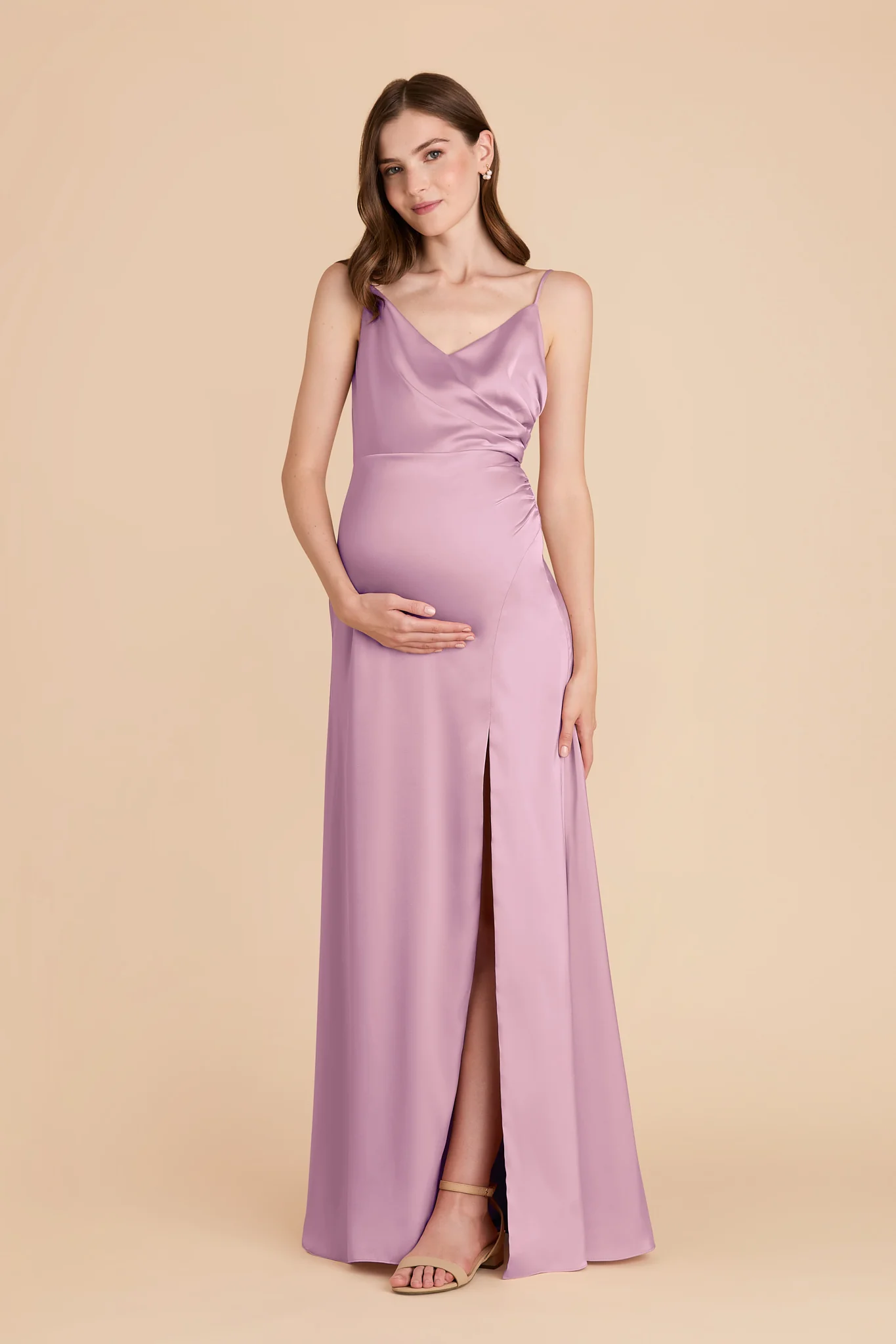 Catherine Matte Satin Dress - Orchid - Image 5
