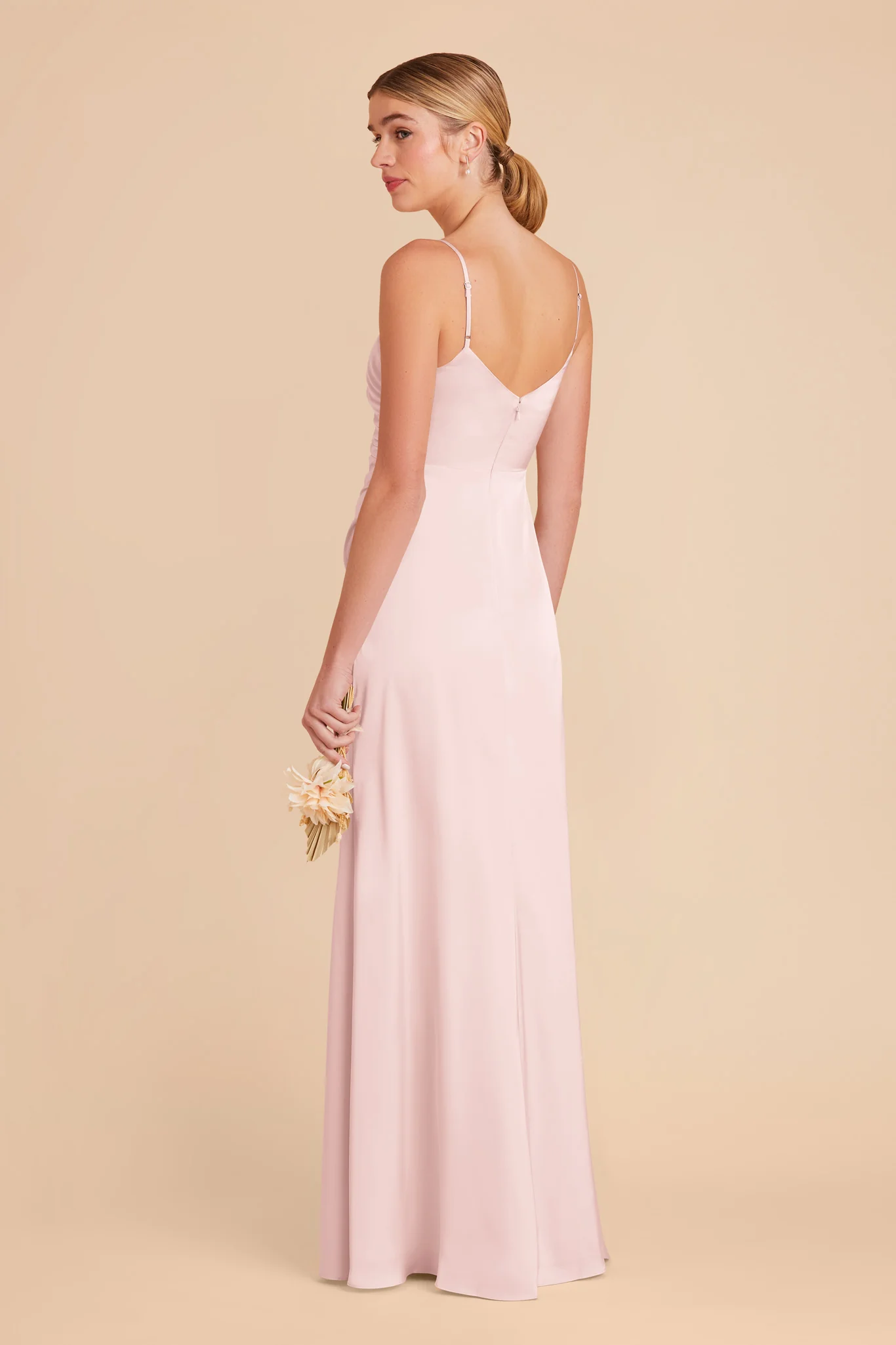 Catherine Matte Satin Dress - Pale Blush - Image 5
